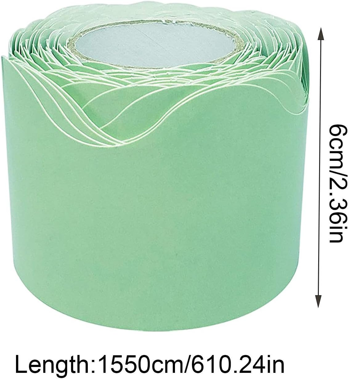 Bulletin Boards Borders for Classrooms, Trims Scalloped Bulletin Board Stickers for School, Bulletin Board Borders for Wall, Offices, Classroom, Chalkboard, Bulletin Boar Borato - Green image number 4