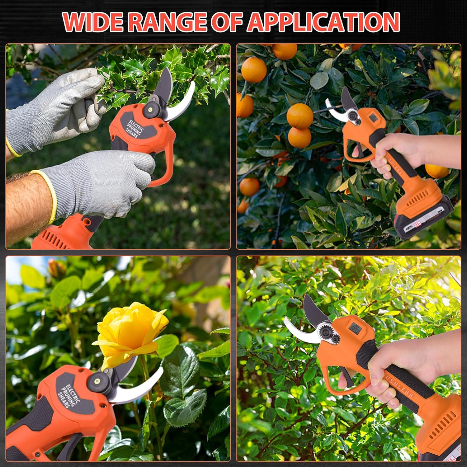 Electric Pruning Shears, Portable Cordless Electric Secateurs for Makita Battery, 30Mm (1.2Inch) Cutting Diameter with 2X Rechargeable 2AH Battery & 2X Blade, for Gardening Tree Pruning image number 6