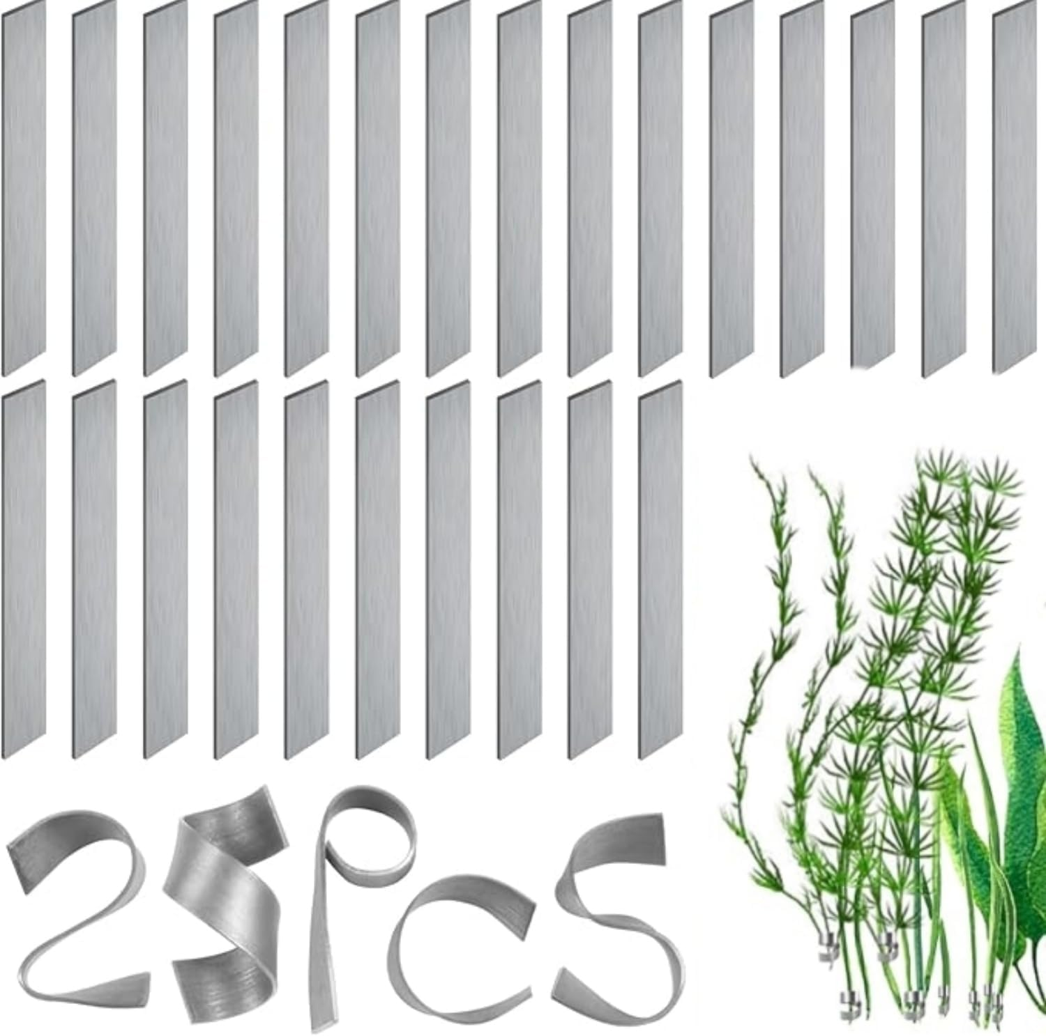 25 Pcs Aquarium Plant Weights & Anchors - Bendable Fish Tank Plant Holders for Live Aquatic Plants, Underwater Plant Fixer for Aquariums & Ponds