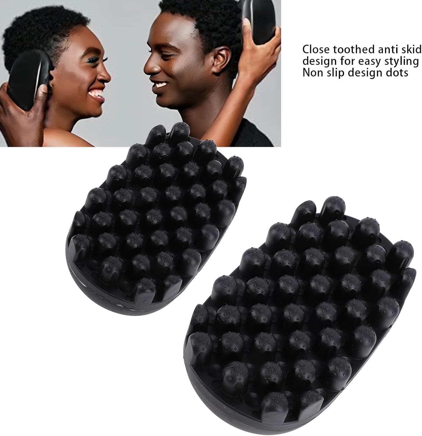 Dreadlock Hair Brush Curling Hair Combs Set, 2Pcs Rubber Curling Twist Comb,Curling Twisted Hair Brush Afro Braid Dreadlocks Comb,Rubber Curling Twisted Hair Combs image number 3