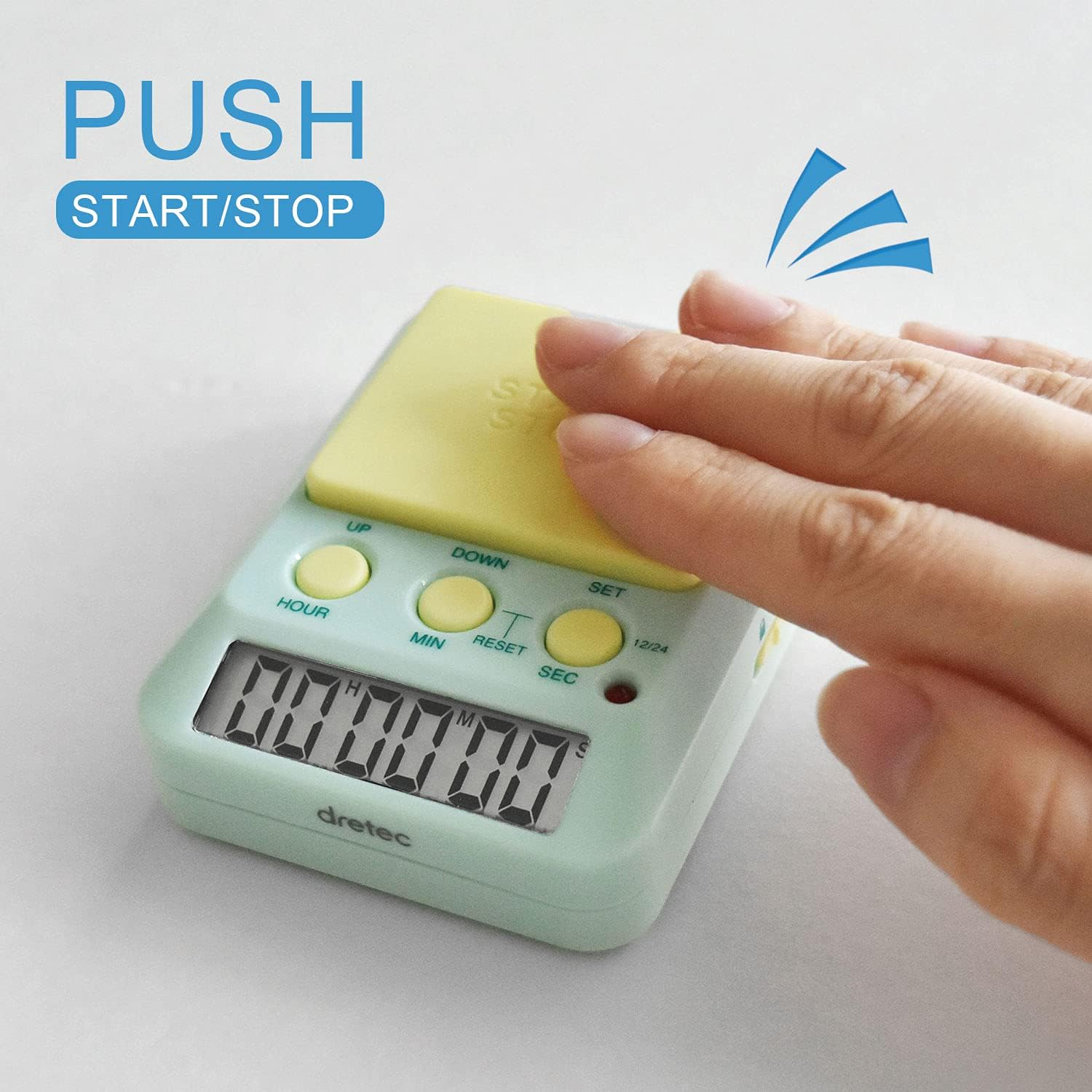 Dretec Learning Timer, for Studying, Large Button, Count Function until the Target Date, Green, Yellow, Officially Tested in Japan(1 Starter AAA Battery Included) Functions - Pink image number 6