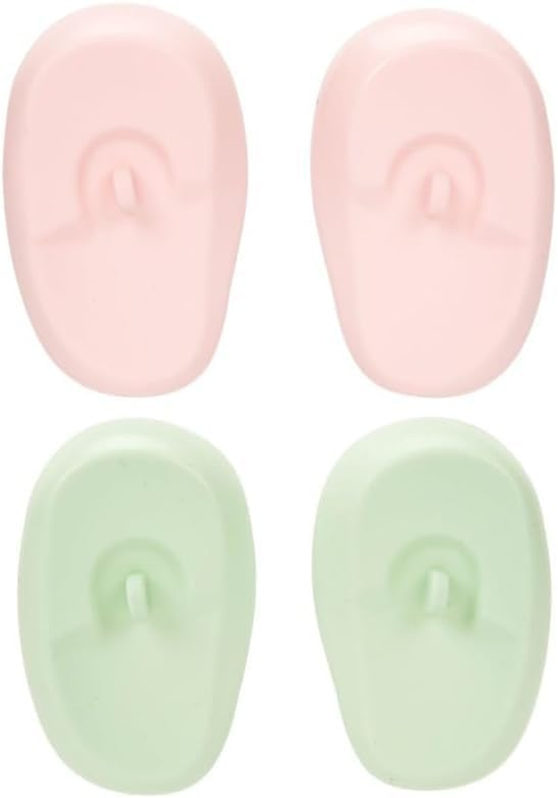 2 Pairs Waterproof Silicone Ear Covers for Hair Coloring & Dyeing - Ear Protectors & Shower Shield Earmuffs - Salon Styling Accessories (Style 1, One Size)