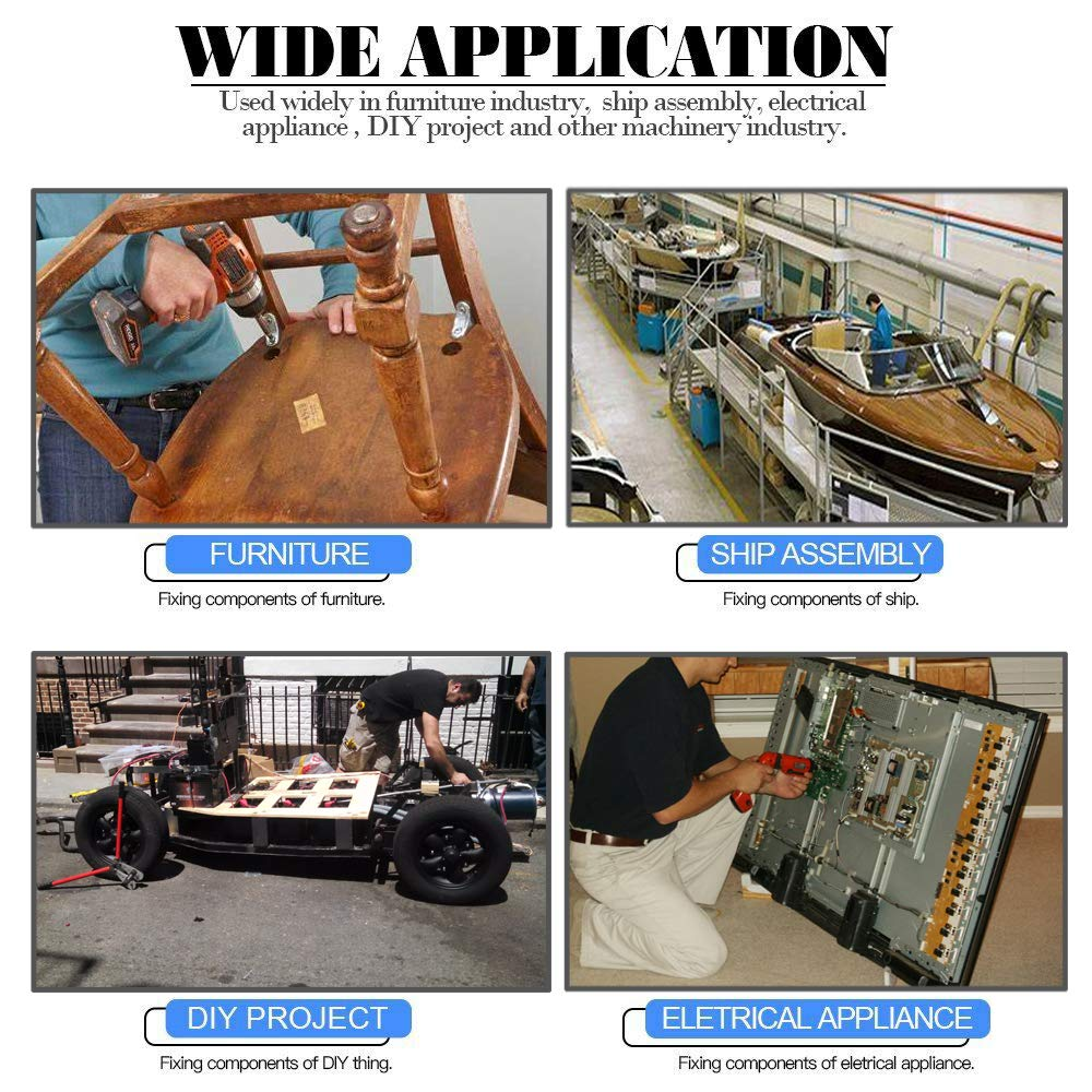 Yakamoz Allen Head Screw, Set of 200Pcs M3 M4 M5 M6 M8 Hex Allen Head Socket Grub Screw Stainless Steel Cup Point Metric Screws Assortment Fasteners Kits image number 3