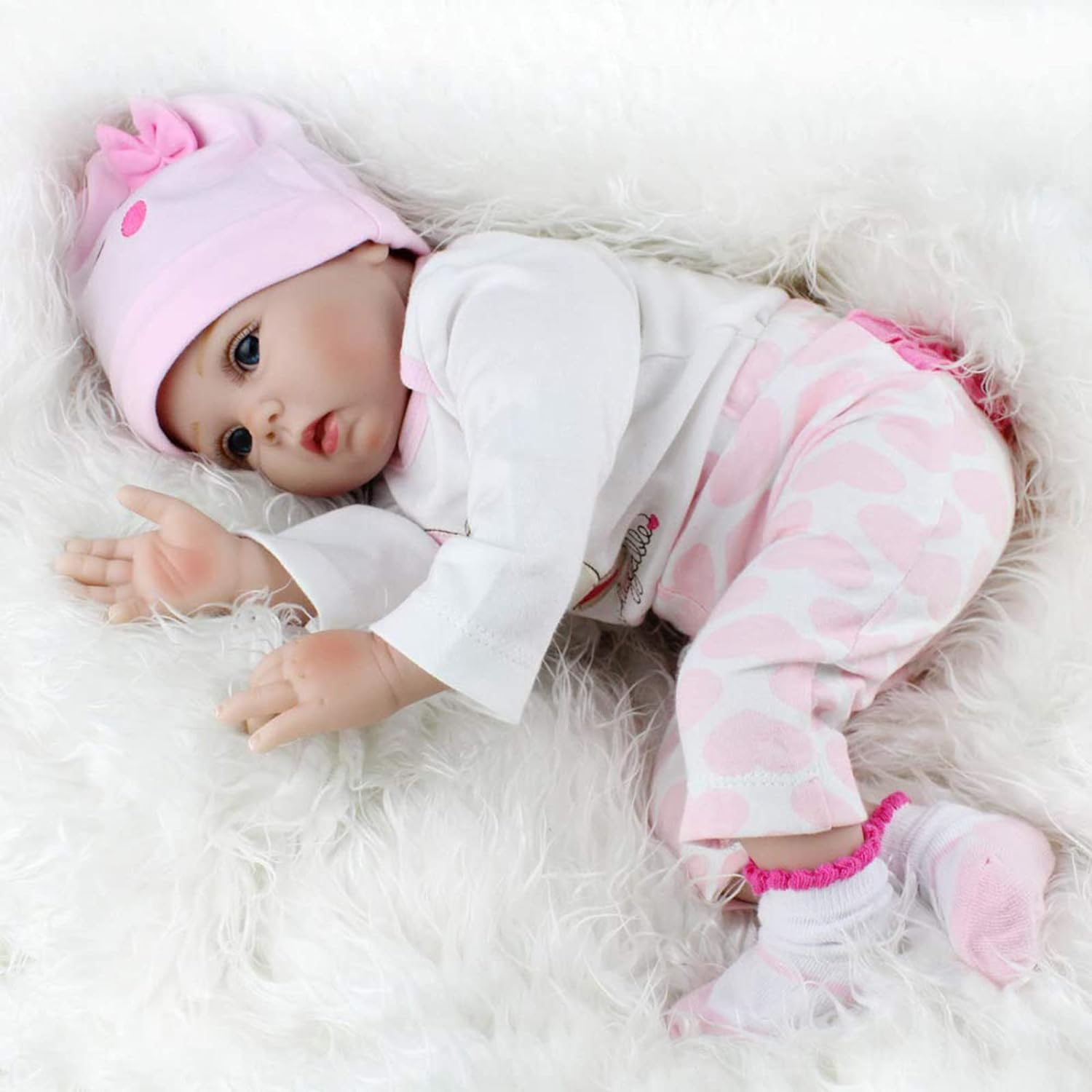 ZIYIUI 22 Inch 55 Cm Reborn Dolls Baby Girls Lifelike Soft Silicone Vinyl Reborn Babies That Look Real Newborn Reborn Doll Toddler Girl Toy Birthday Xmas Gift
