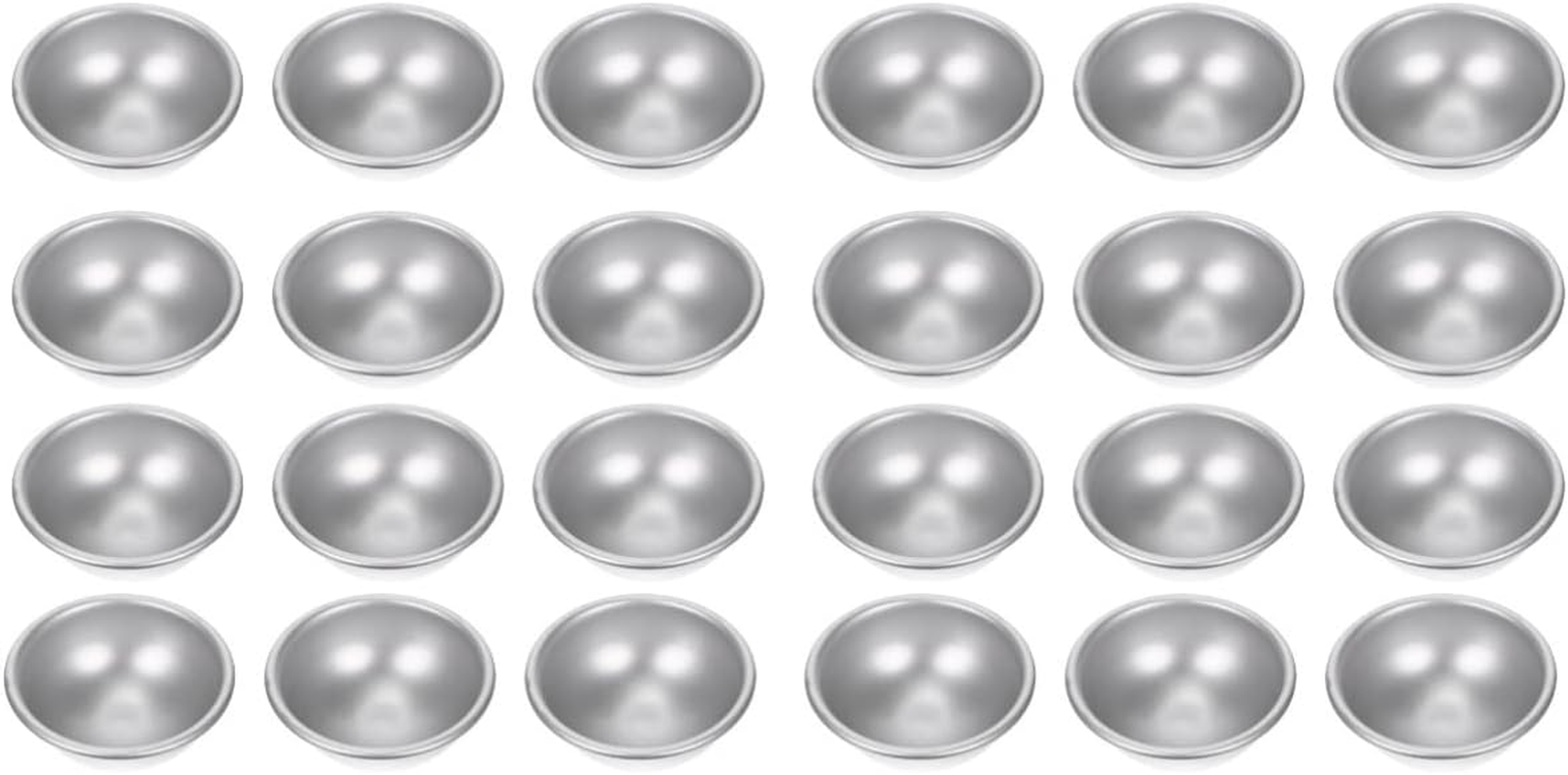 SEWACC 24Pcs Bath Salt Molds Semi-Sphere Aluminum Molding Handmade Bath Bomb Molds Easy to Clean for DIY Craft Projects image number 5