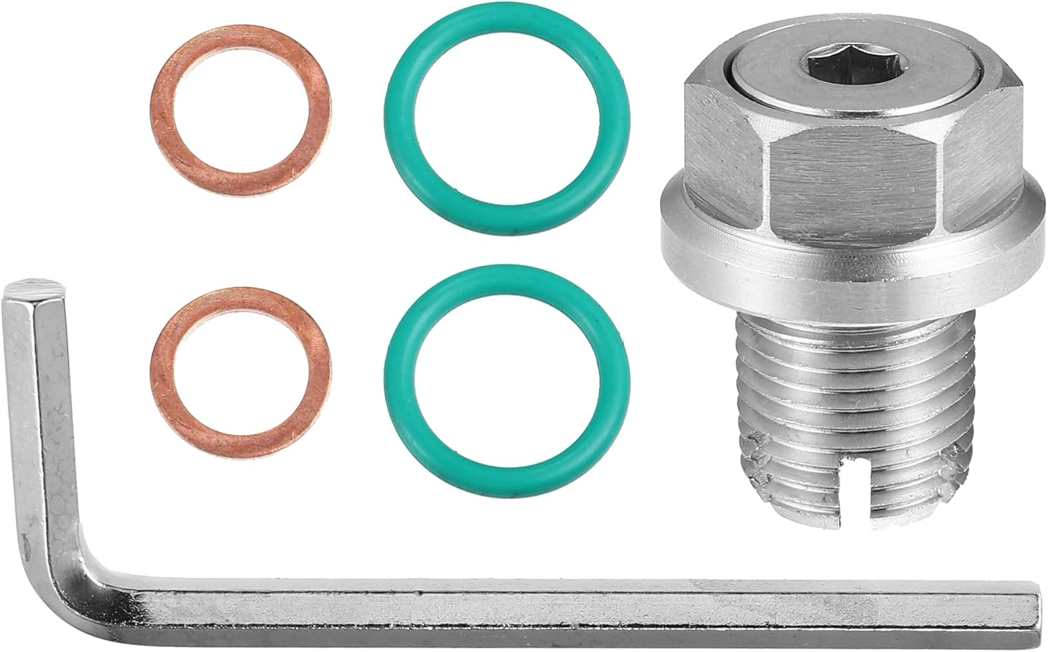 X AUTOHAUX 1 Set M14.1-1.25 X 15Mm Oversize Piggyback Oil Drain Plug Stainless Steel Self Tapping Oil Pan Thread Repair Kit for Car Motorcycle Silver Tone image number 3