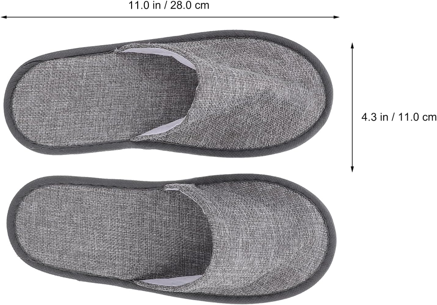 Washable Hotel Slippers 20Pcs Disposable House Slippers Travel Slippers Breathable Closed Toe Slippers Unisex Cloth Slippers for Hotel Home Guest Massage Spa Light Grey Fleece Toes Slippers image number 2
