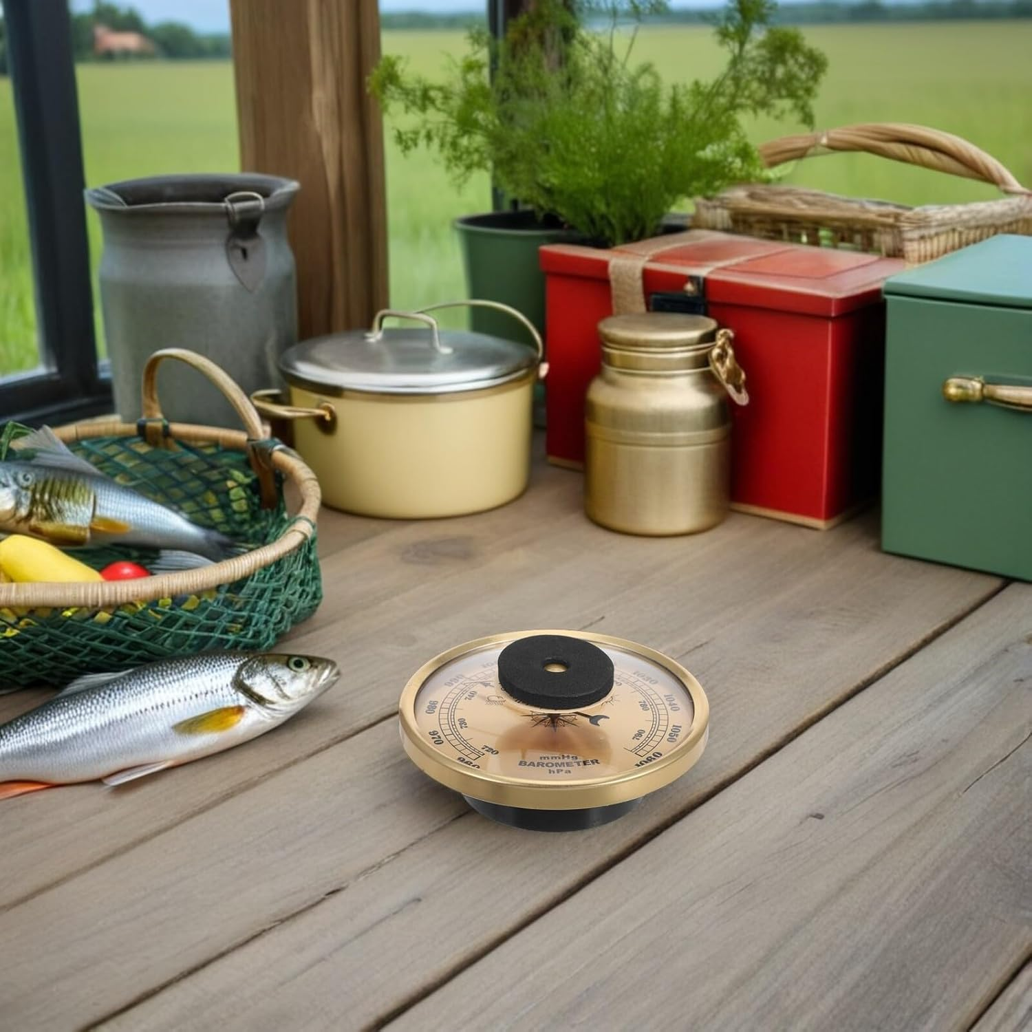 COHEALI Weather Station Barometer Thermometer Hygrometer Accurate Analog Atmospheric Pressure Gauge for Home Office Bedroom Indoor Climate Monitor with Temperature and Humidity Measurement image number 3