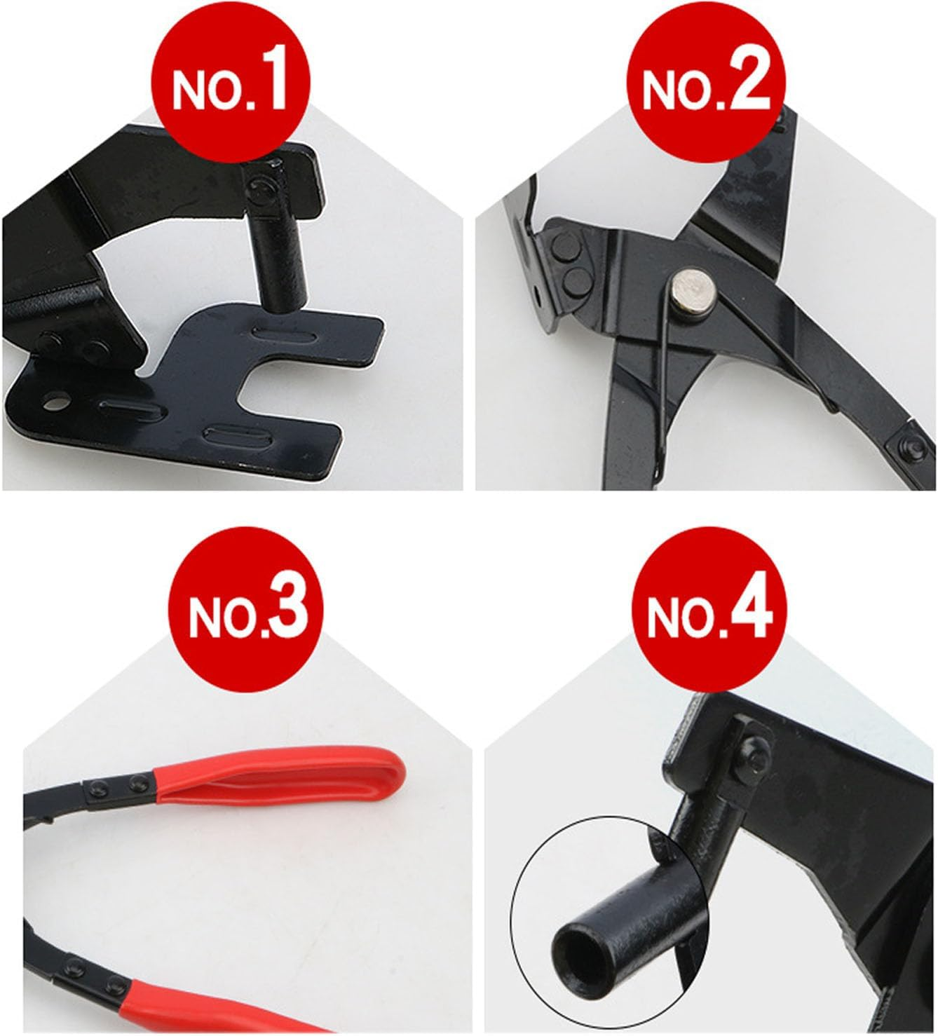 10" Exhaust Hanger Removal Pliers and 2 Hole Exhaust Hanger Rubber Set Universal Exhaust Insulators Muffler Hangers Removal Tool Rubber Isolator Rubber Hanger Support Removal Tool (3 Pcs) image number 5