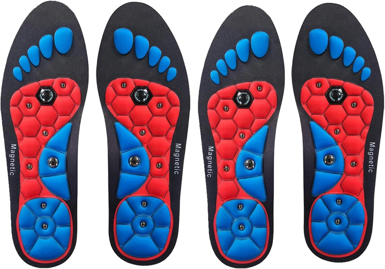 2 Pair Foot Acupressure Insoles,Magnetic Acupressure Insoles for Women & Men,Breathable Orthopedic Shoe Inserts for Relieve Fatigue,S,M,L (M 40-43) image number 2