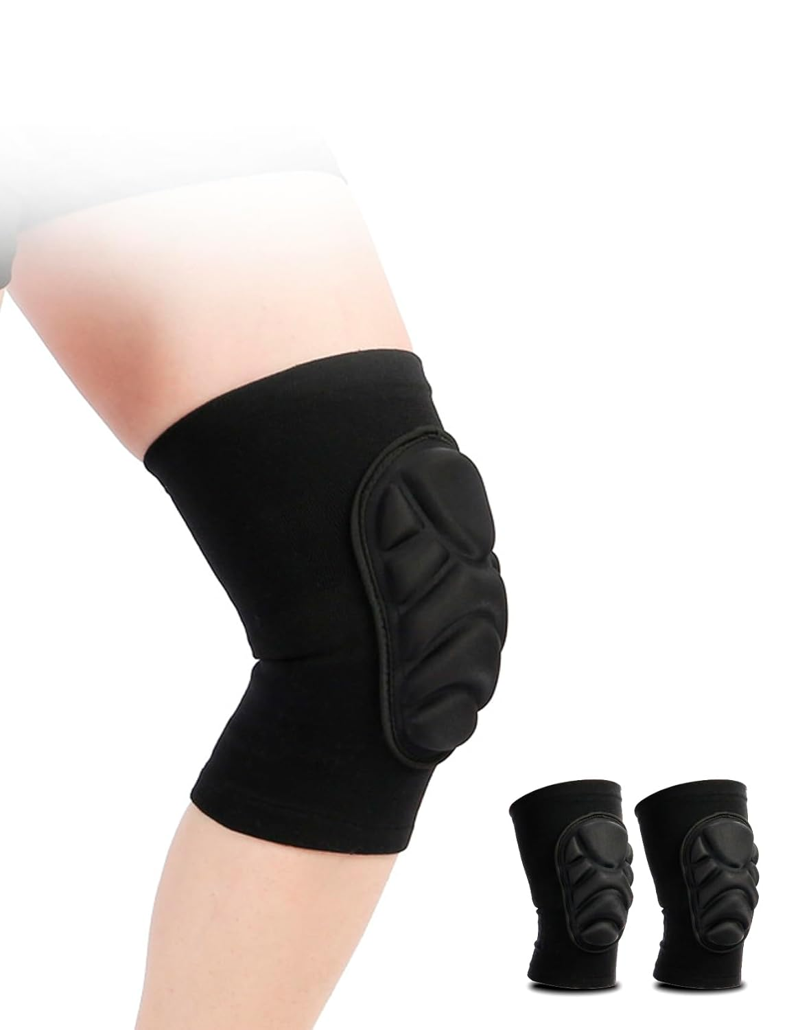 Rolxmed Knee Pads EVA Sponge Cushioned Adjustable, Collision Avoidance Brace for Sports and Kneeling Work Gardening Housework and Maintenance for Men Women (L, 2Packs)