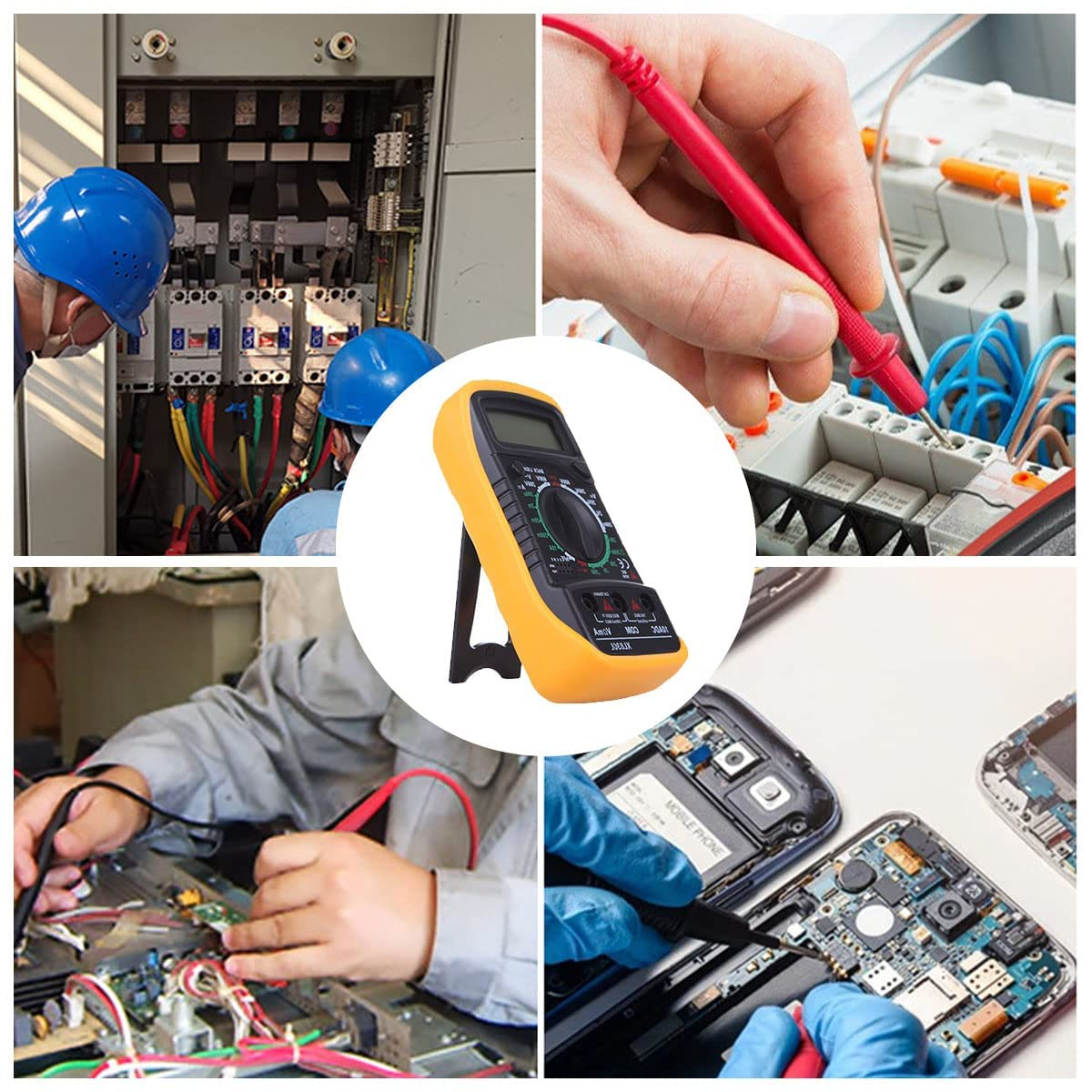 Digital Multimeter, Multi Meter Manual Ranging Includes Volt Meter Digital, Ammeter, Ohmmeter with Backlight LCD