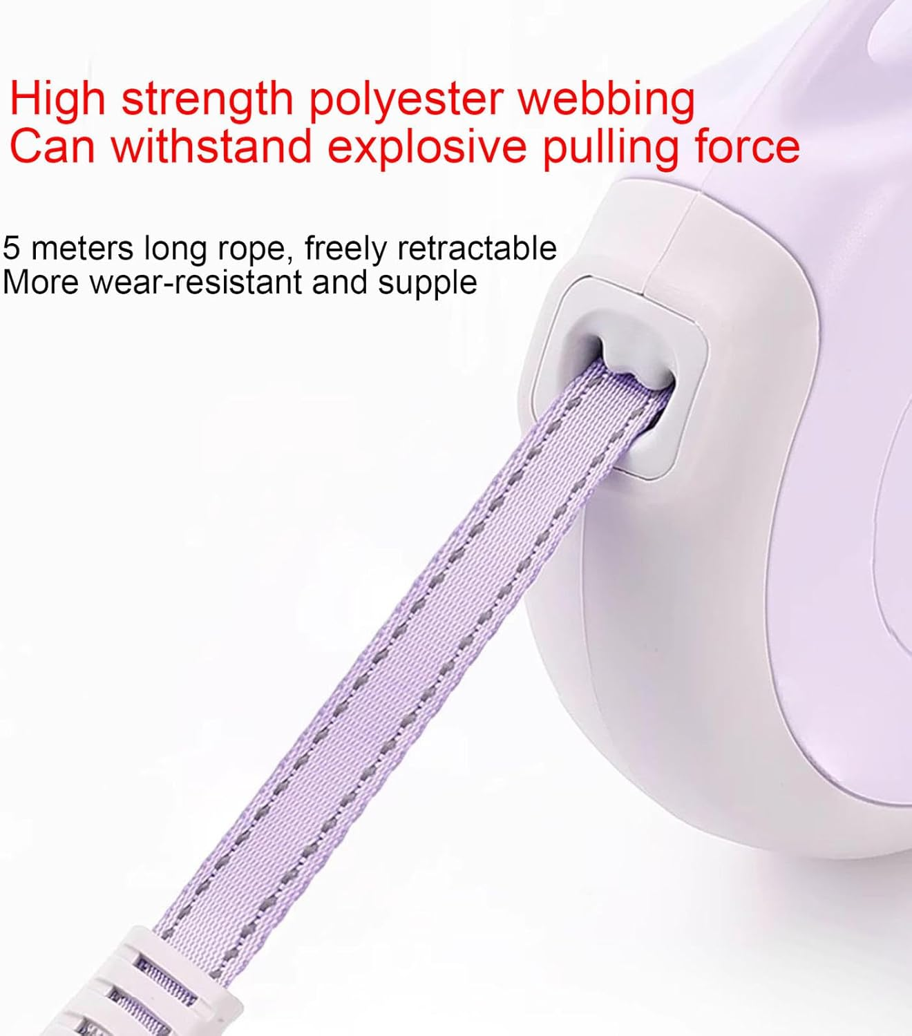 Retractable Dog Lead for Small Medium Dogs up to 20KG, Retractable Dog Leads, Extendable Dog Leads with Anti-Slip Handle, Anti-Tangled Strong Nylon Tape,D-5M/25Kg image number 5