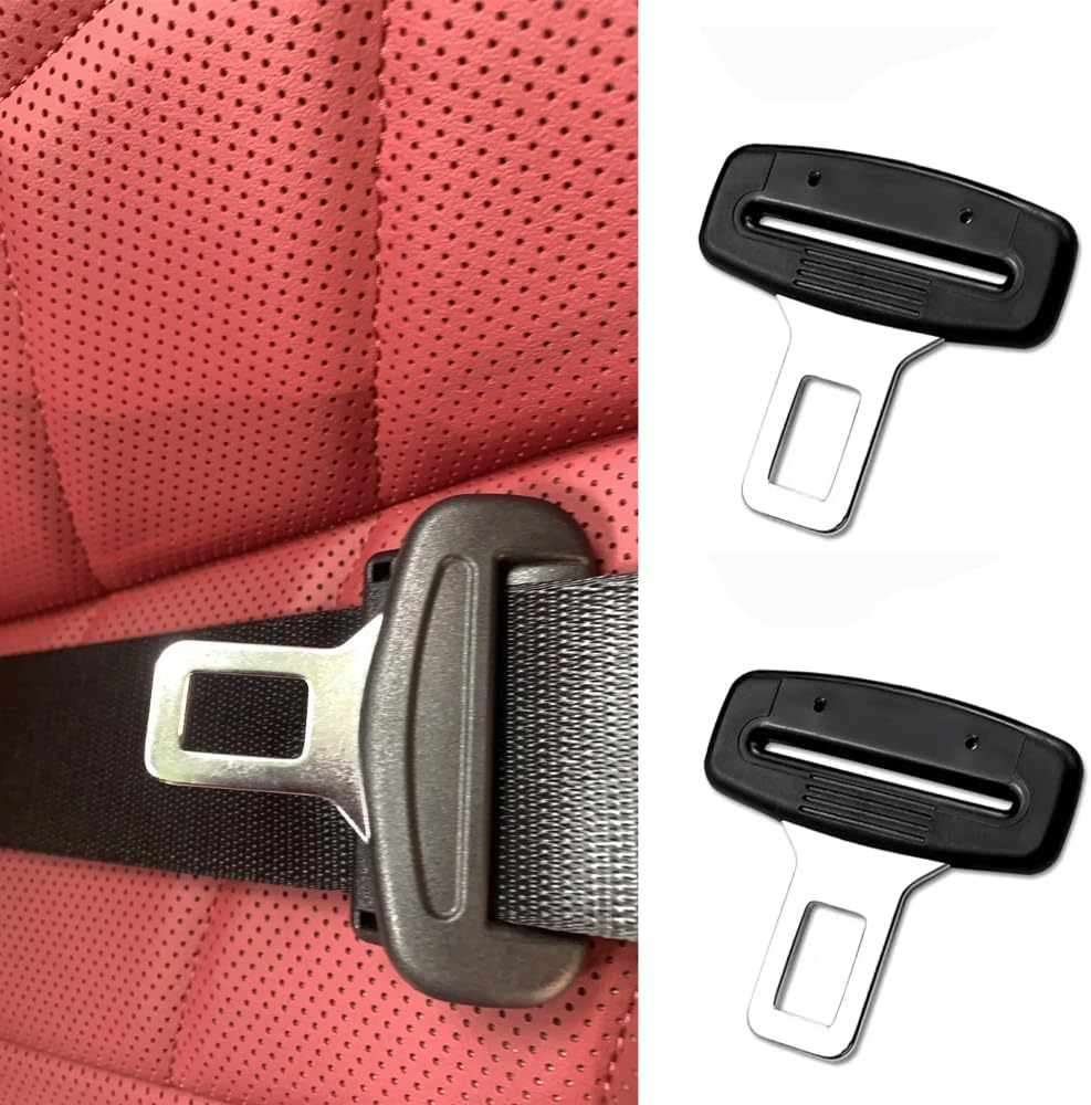 Bluejunior 2Pcs Durable Metal Seat Belt Restraints Connector for Car - Premium Pet Dog & Cat Seatbelt Harness Buckle, Auto Attachment Lock for Most Vehicles, Strong Safety Belt Clip image number 3