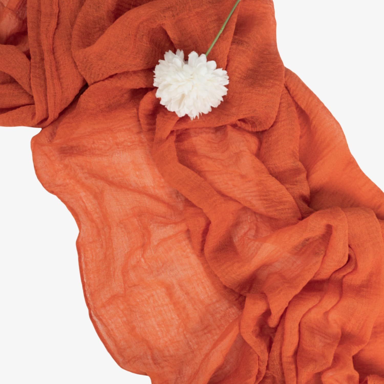 Terracotta Table Runner Christmas Cheesecloth Gauze 10 FT Rustic Burnt Orange Cheese Cloth for Wedding Baby Bridal Shower Friendsgiving Party Sheer Winter Home Decorations (Terracotta, 1 Pack) image number 3