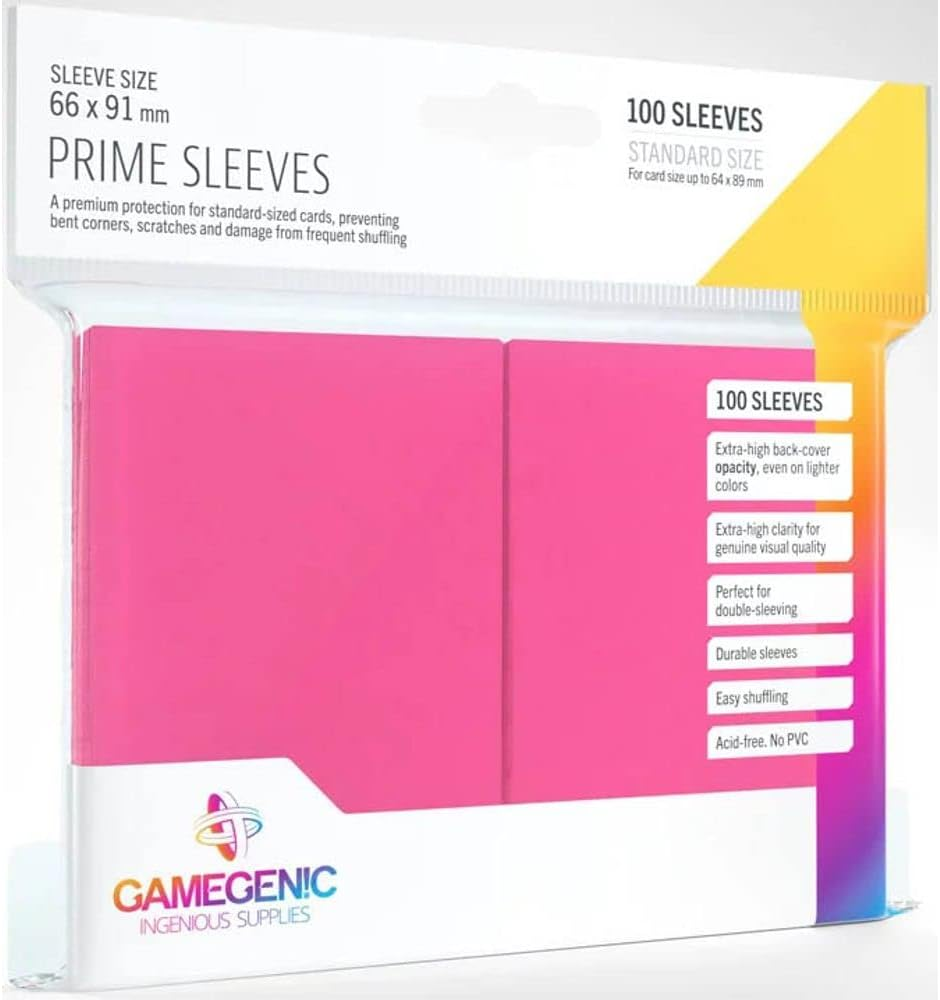 Gamegenic Prime Card Sleeves with 100 Sleeves per Pack, Pink