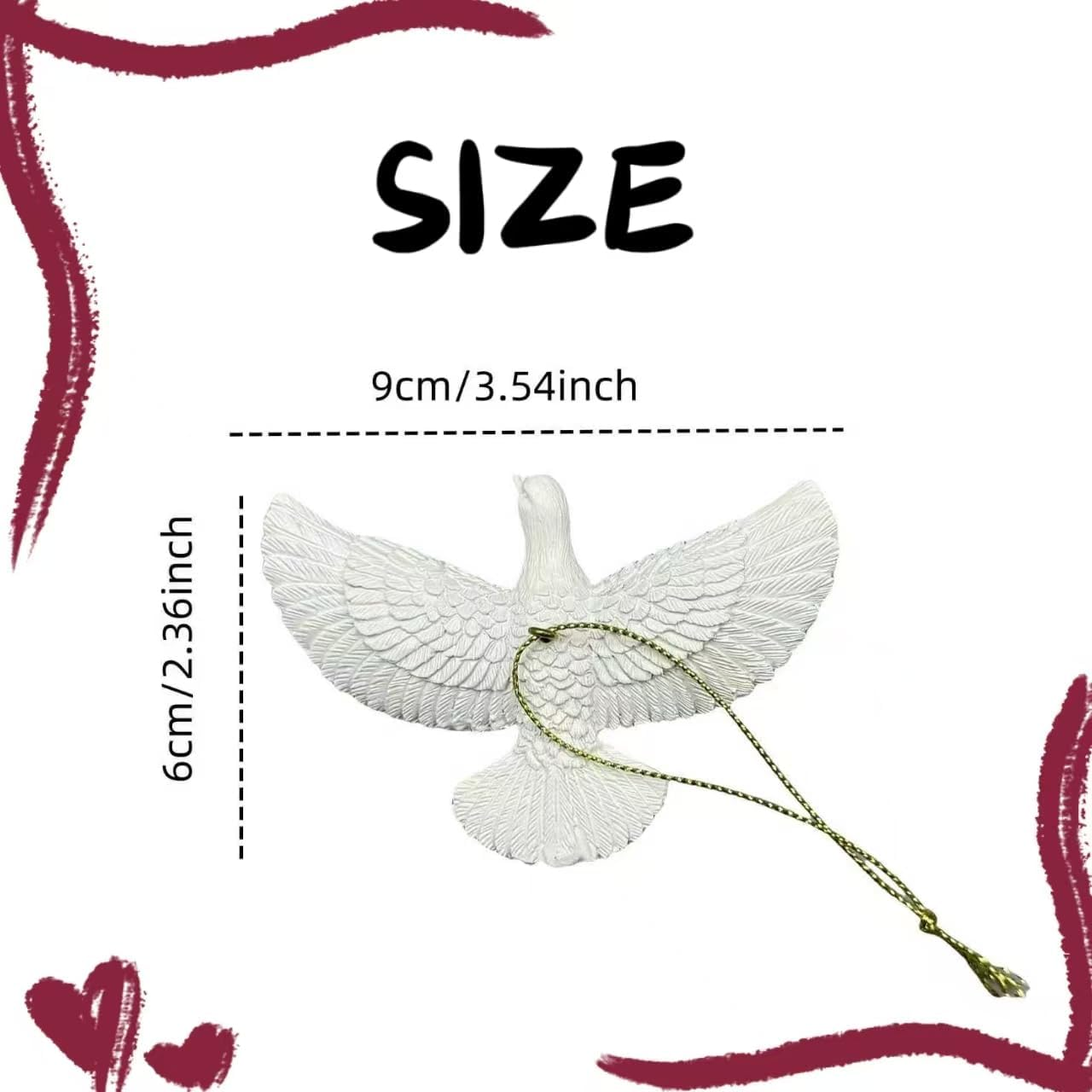 2PCS Friendship Turtle Doves Christmas Ornament - Xmas Tree Hanging Decor & Home Decoration, for Friends