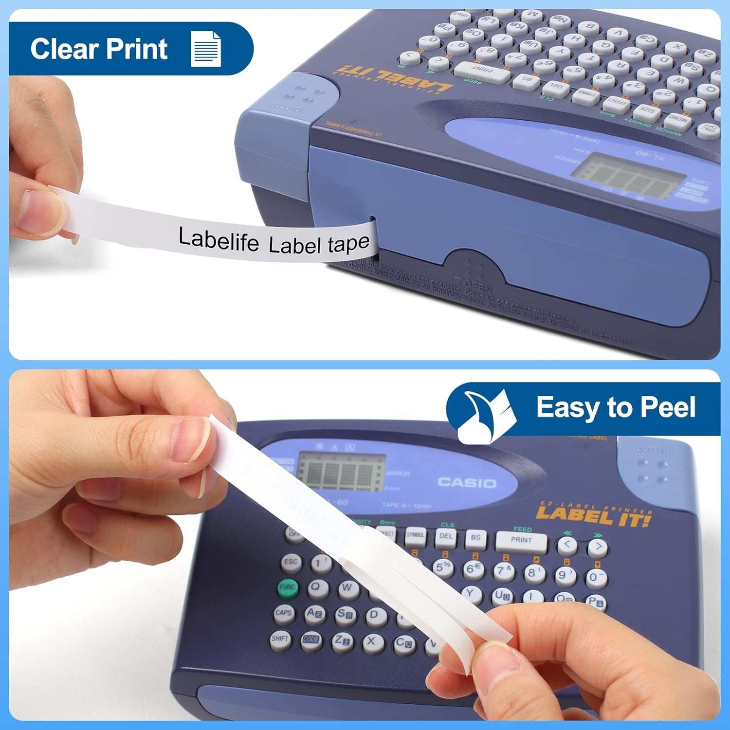 XR-9WE Replace for Casio Label It Tape 9Mm 3/8'' XR-9WE XR9WE XR-9WE2S Black on White Tape Cassette Comaptible Casio EZ Label Printer KL-750 KL-60 KL-100 KL-120 KL-430 KL-780 KL-7200, 3-Pack image number 6