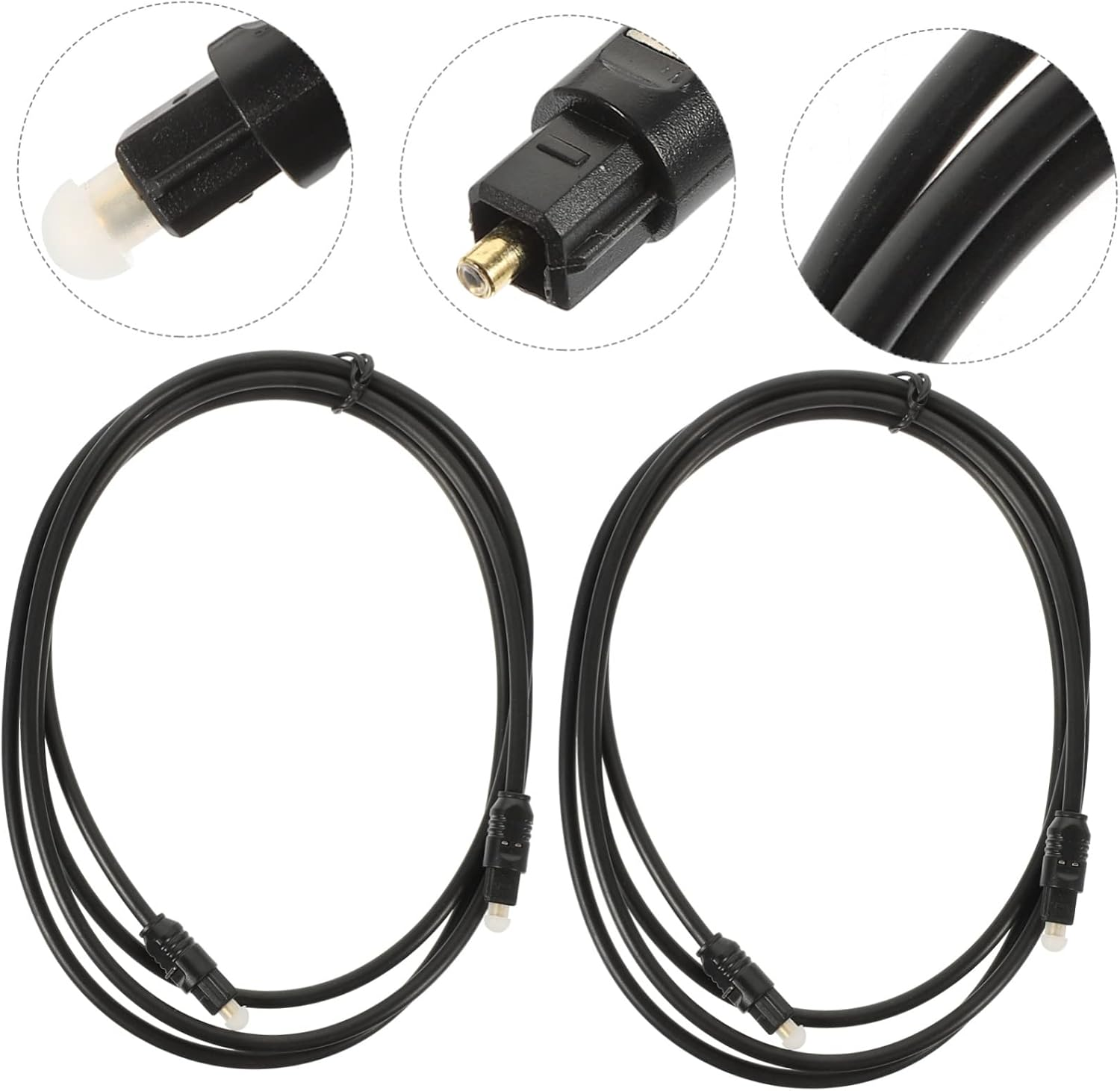 KICHOUSE 2Pcs Optical Audio Cable Male to Male High-Definition Cable for Tv Home Theater and Hi-Fi Audio Systems Durable Connectors Stable Transmission Quality image number 3