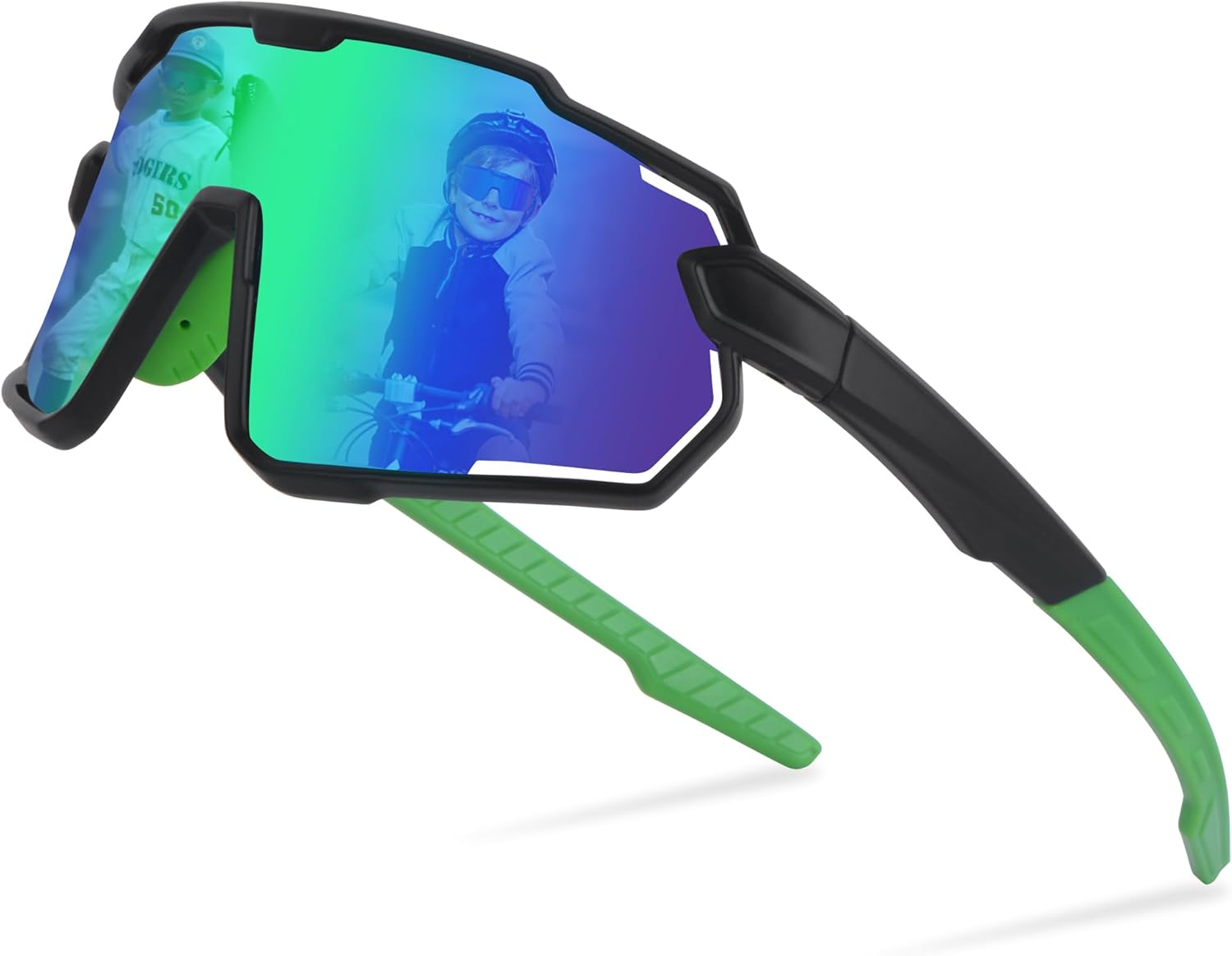 Kids Sunglasses Polarised - UV400 Youth Cycling Sun Glasses for Boys & Girls (Ages 6-15) Children Cycling Cricket Baseball Sports Shades