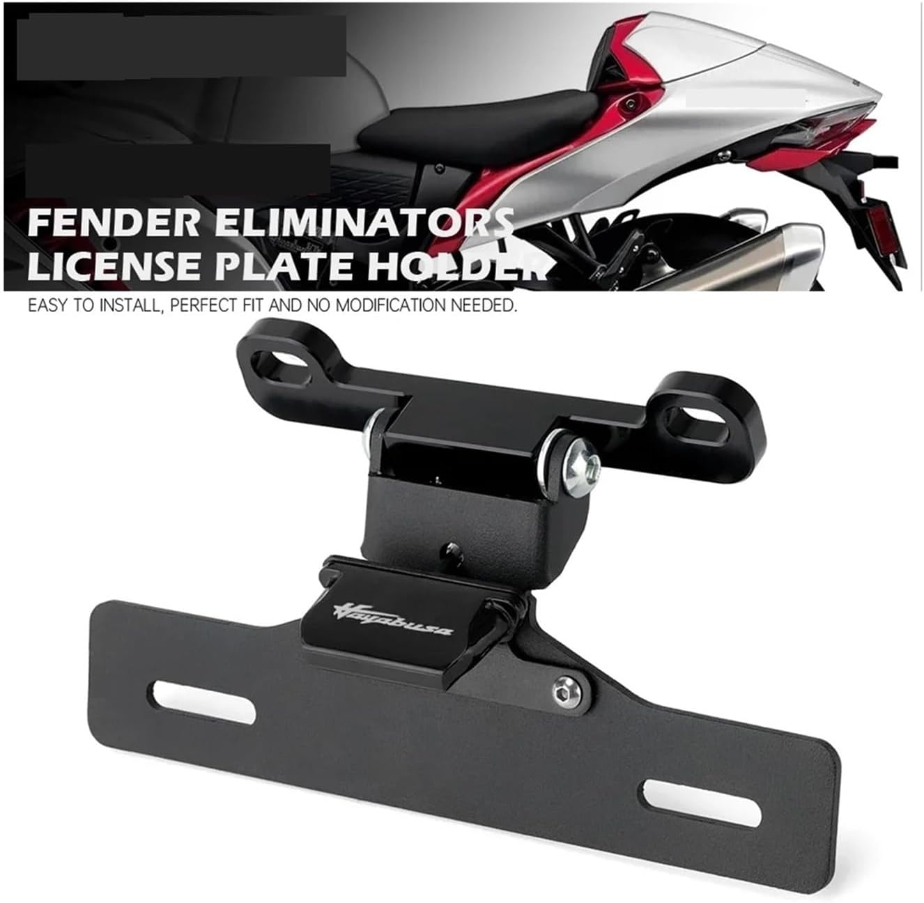 License Plate Holder LED Light Compatible with GSX1300R Hayabusa 2008-2024 GSX Motorcycle Accessories Tail Tidy Fender Eliminator (Color : Black, Size : for GSX1300R 21-24)