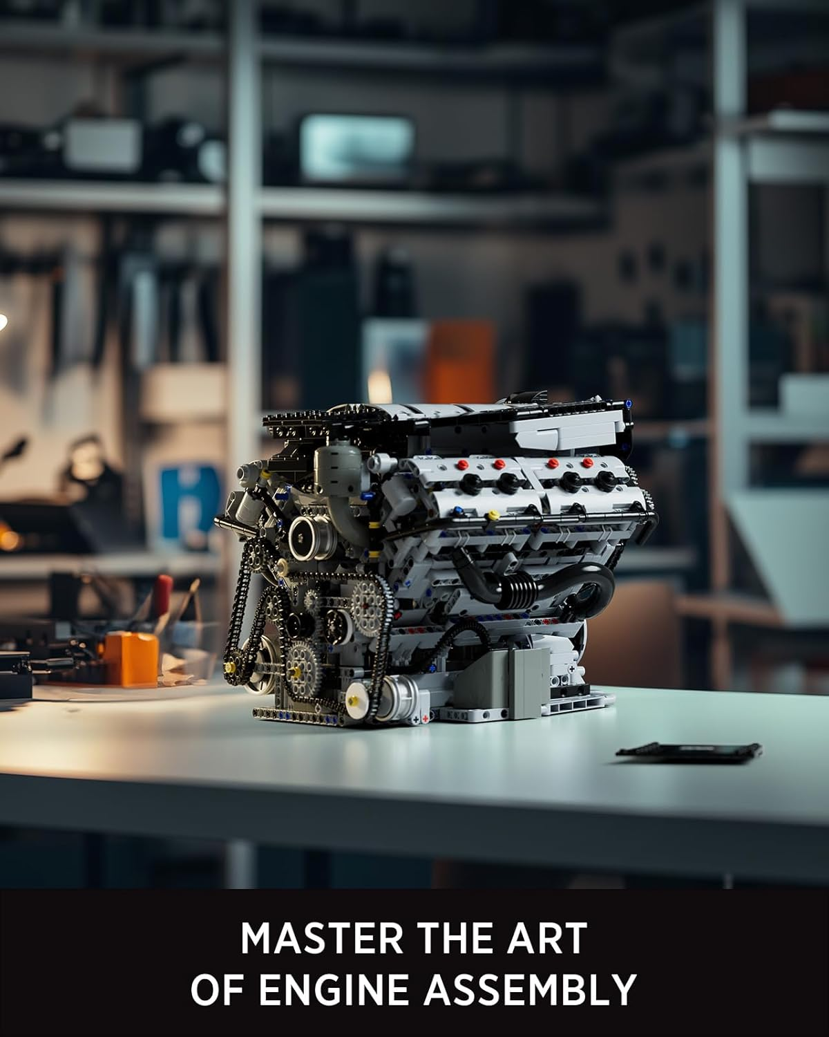 Nifeliz V8 Engine Building Set, Exclusive Advanced Collector'S Engine Model, Physical Science Experiment Toy for Adults, Home or Office D&eacute;cor (2725 PCS, NF10287) image number 3