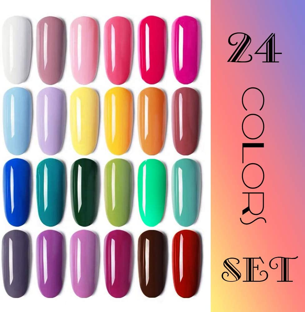 Vishine Gel Nail Polish 24 Colors Set Soak off Gel Nail Polish Kit Nail Art Manicure Pedicure New Starter Pretty Color Collection Gift Set 8Ml - 48 Colors Set-06 image number 2