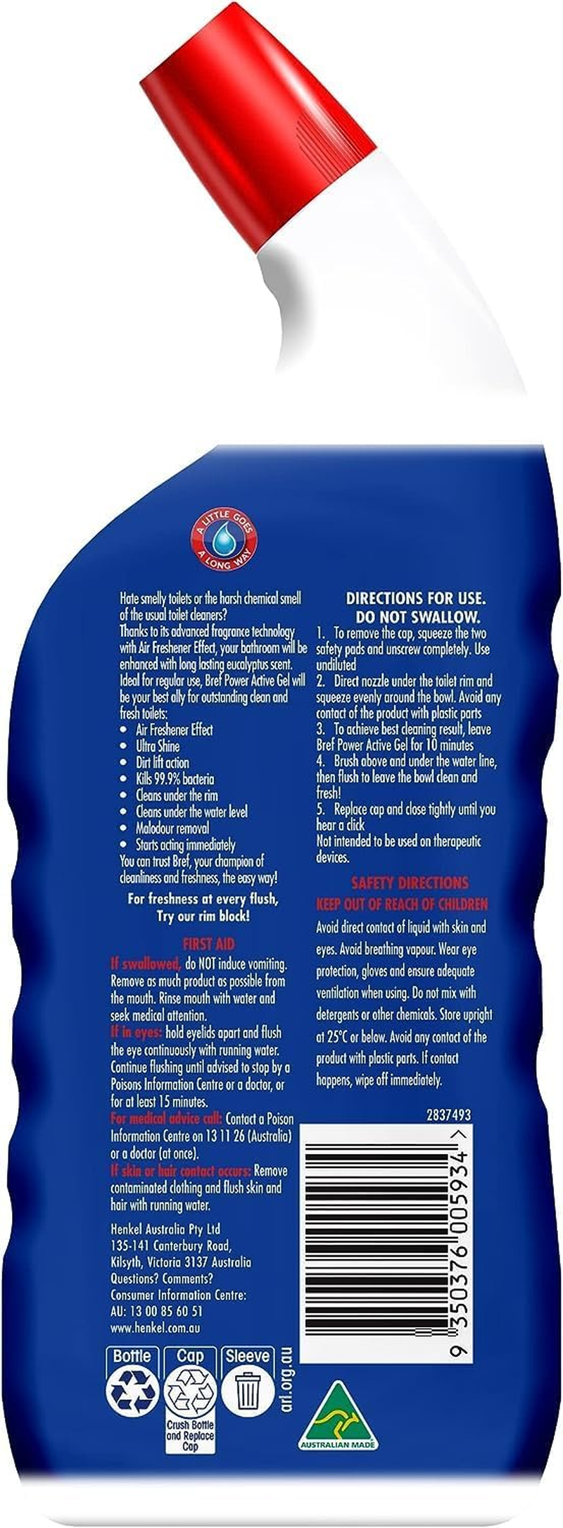 Bref Power Active Gel Eucalyptus Toilet Cleaner 700Ml image number 6