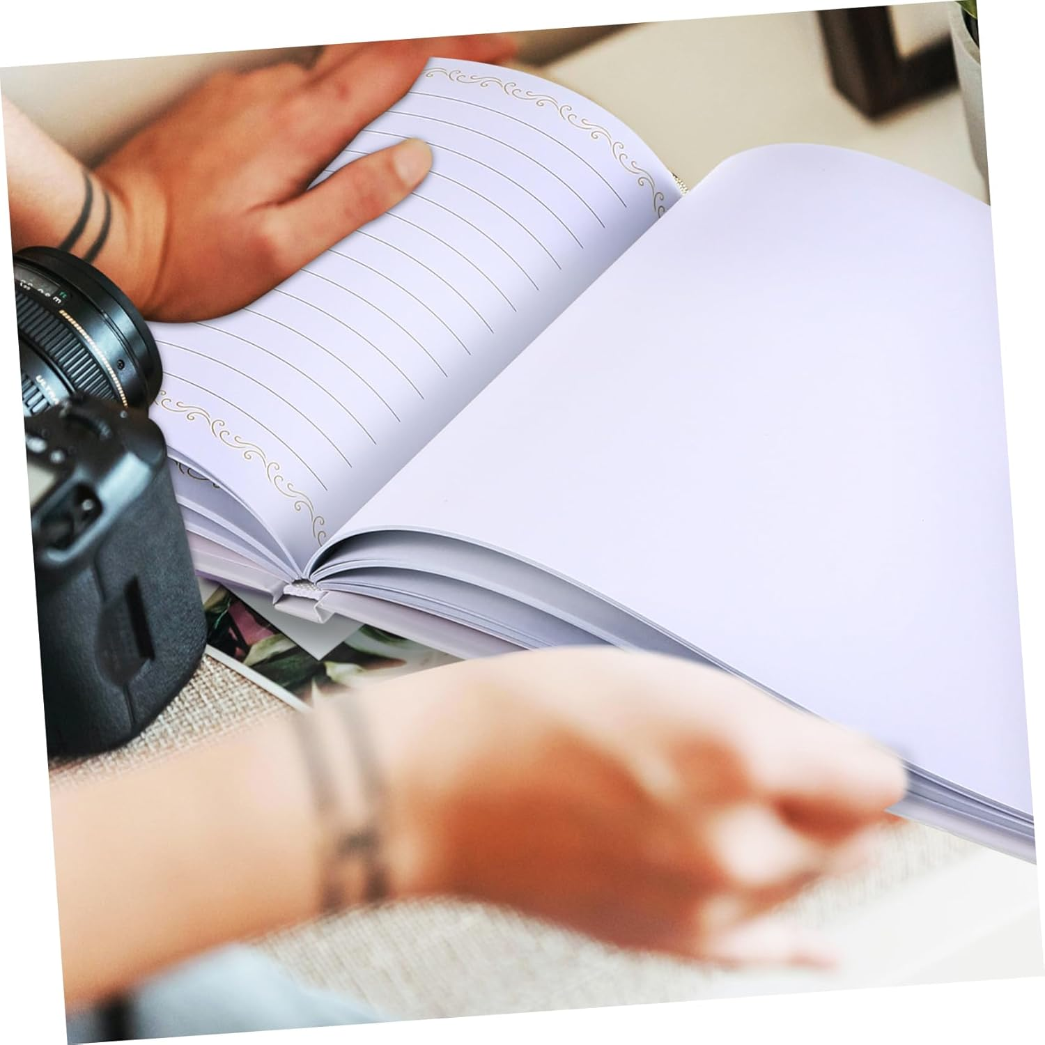 HOMSFOU Memorial Guest Book Versatile Photo Album for Weddings Birthdays Gatherings Ample Pages for Messages Photos Sturdy Design to Cherish Memories Vacation Home image number 1