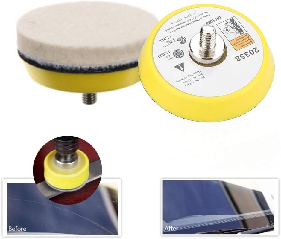 Glass Scratch Removal Set, Ceric Dioxide Abrasive Discs Polish Pad Felt Practical Glass Scratch Removal Kit Suitable for Any Windscreen Other Type Glass image number 5