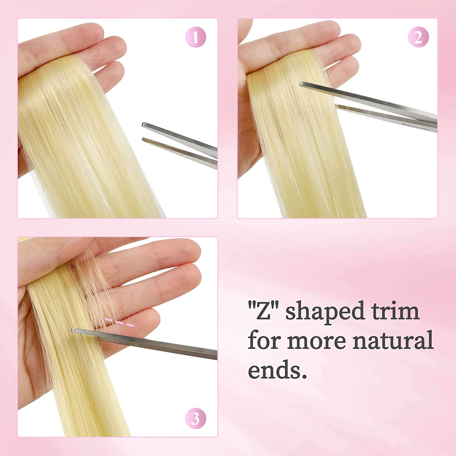 Beauty7 Braiding Hair Extensions Clips Synthetic Fiber Hair Extensions Straight Hairpieces Braid Hair Clips Braiding for Hair Extension for Girls Women 50Cm/20Inch 5 Pcs Hair Accessories Deep Purple - Deep Purple image number 6