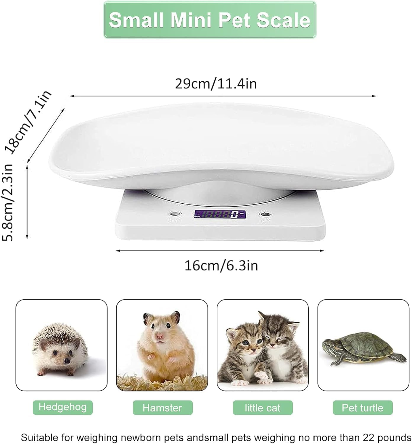Digital Pet Scale Cat Scale Food Weight Mini Scale LCD Electronic Scales for Measure Small Dog Cat Small Animals Pet Food (Mini Pet Scale) image number 2