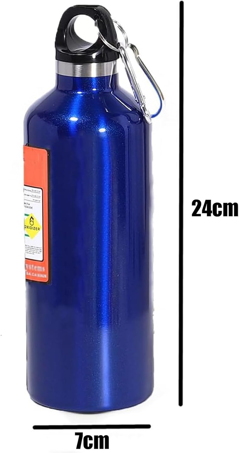 NOS Sports Water Bottle with Hook, 500 Ml, Sports Bottle, NOS Water Bottle Made of Bpa-Free, Outdoor Activities, Car, Food, Rustproof Water Bottle for Children, School, Sports, Bike, Fitness (Blue)