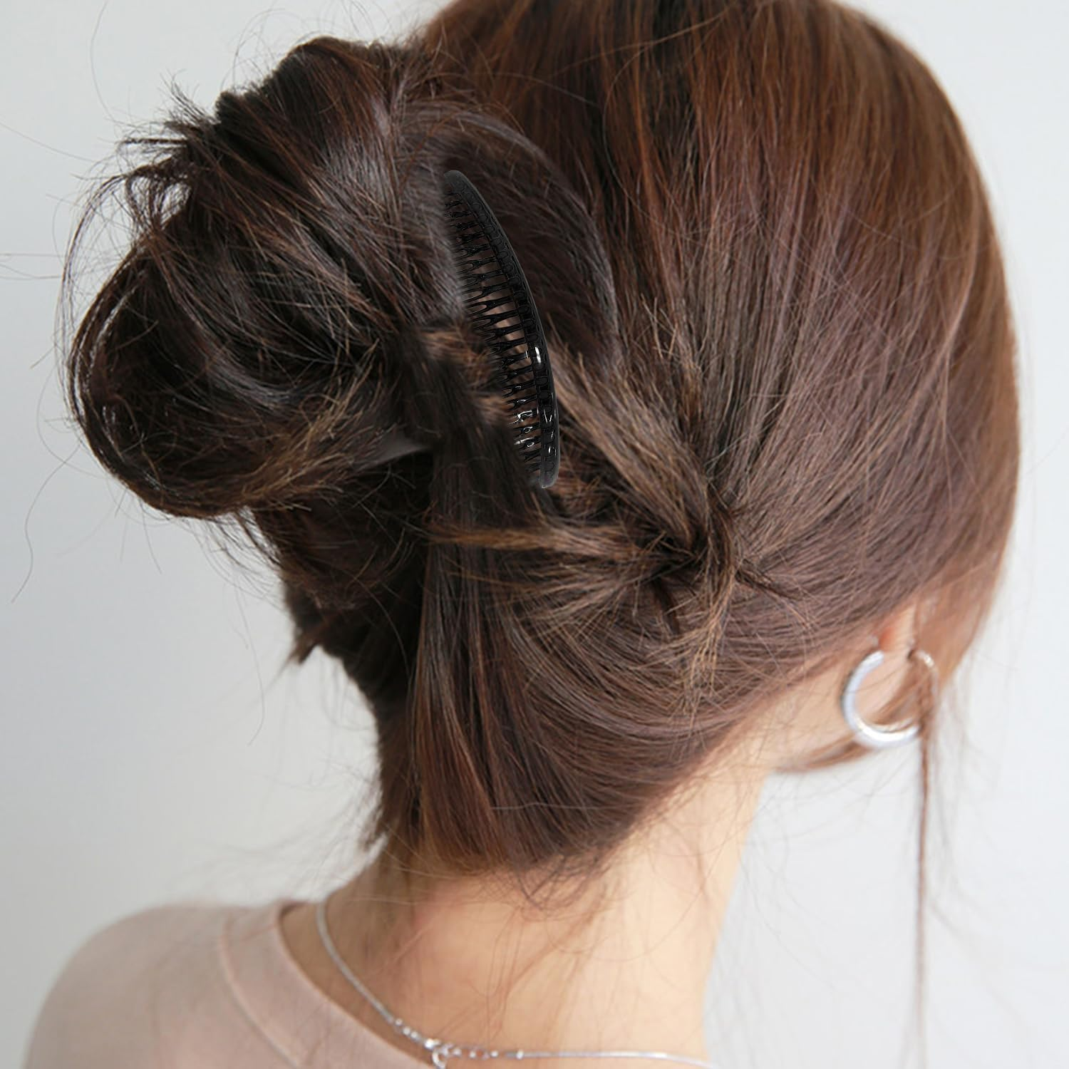 4 Pieces Plastic Insert Comb, Fixed Hairpin for Hairstyle, Hair Chop Finishing Tool, French Ladies Side Hair Comb (Black, Brown) image number 4