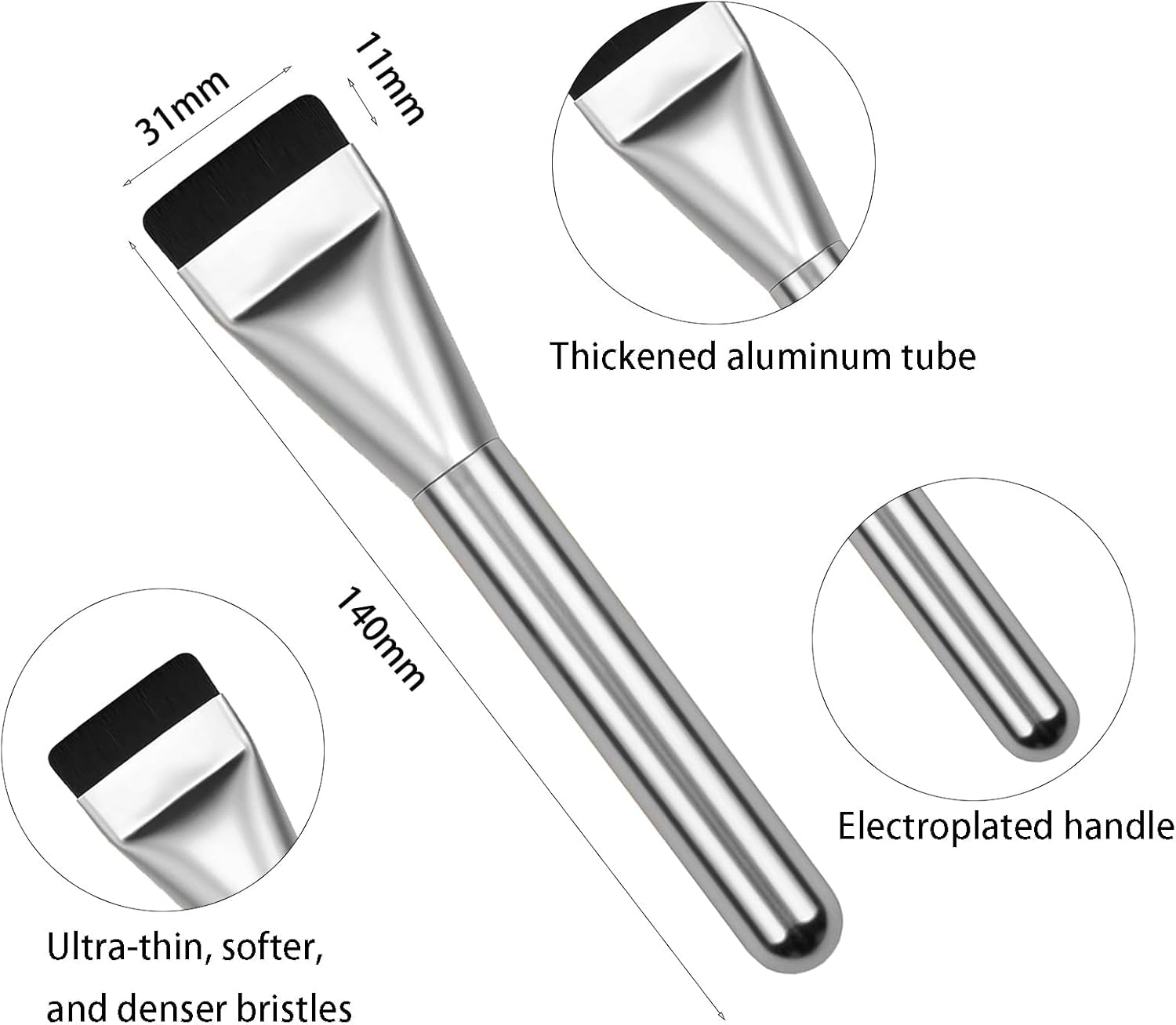 Yxvyxymyxxg​ Foundation Brush for Liquid Makeup - 2 Pcs,Korean Style Flat Top Kabuki Brush, Professional Streak-Free Tool for Foundation and Cream Blending image number 5