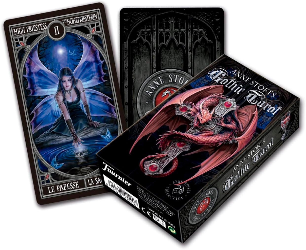 Fournier Heraclio 41590 Anne Stokes Gothic Tarot Cards, Black image number 1