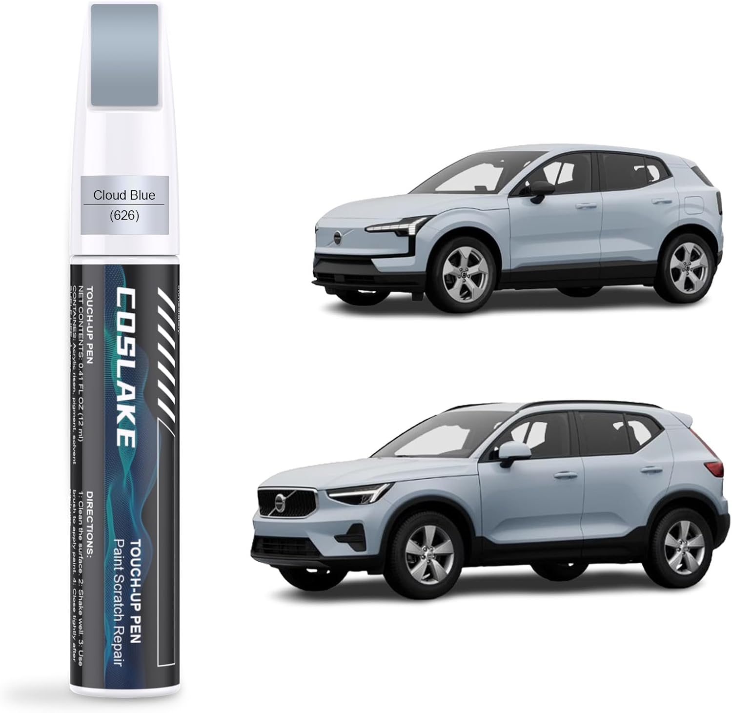 Car Touch up Paint(Onyx Black(717)) for Volvo, Car Paint Scratch Repair Kit, Quick & Easy Solution to Repair, 2 in 1 Scratch Remover Pen with 2PCS Disposable Micro Applicators