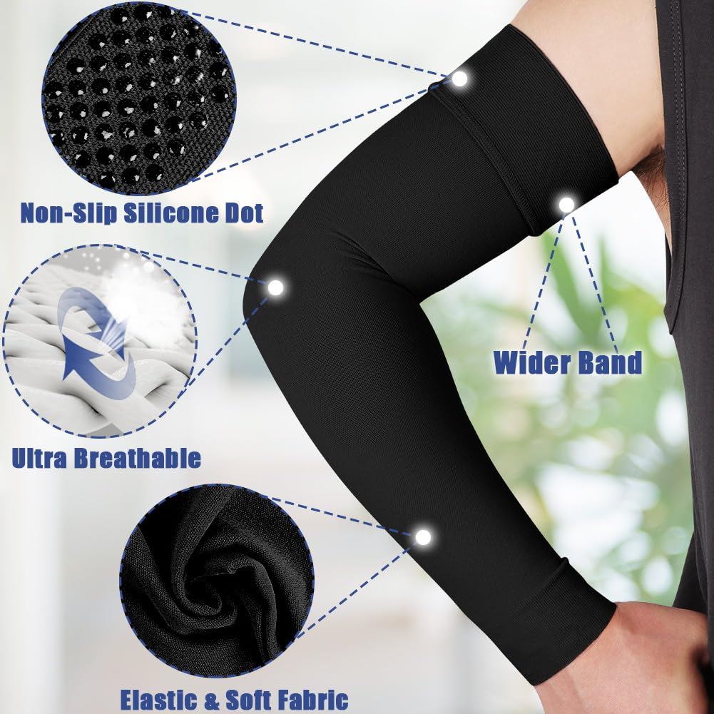 Beister Lymphedema Medical Compression Arm Sleeve with Gauntlet for Men & Women (Single), 20-30 Mmhg Full Arm Support image number 6