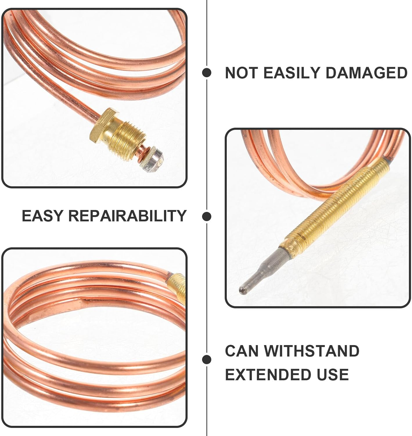 Fireplace Thermocouple Sensor for Oven Stove BBQ Grill Flameout Safety Probe with Precise Temperature Control Replacement Thermocouple for Heating Appliances image number 2