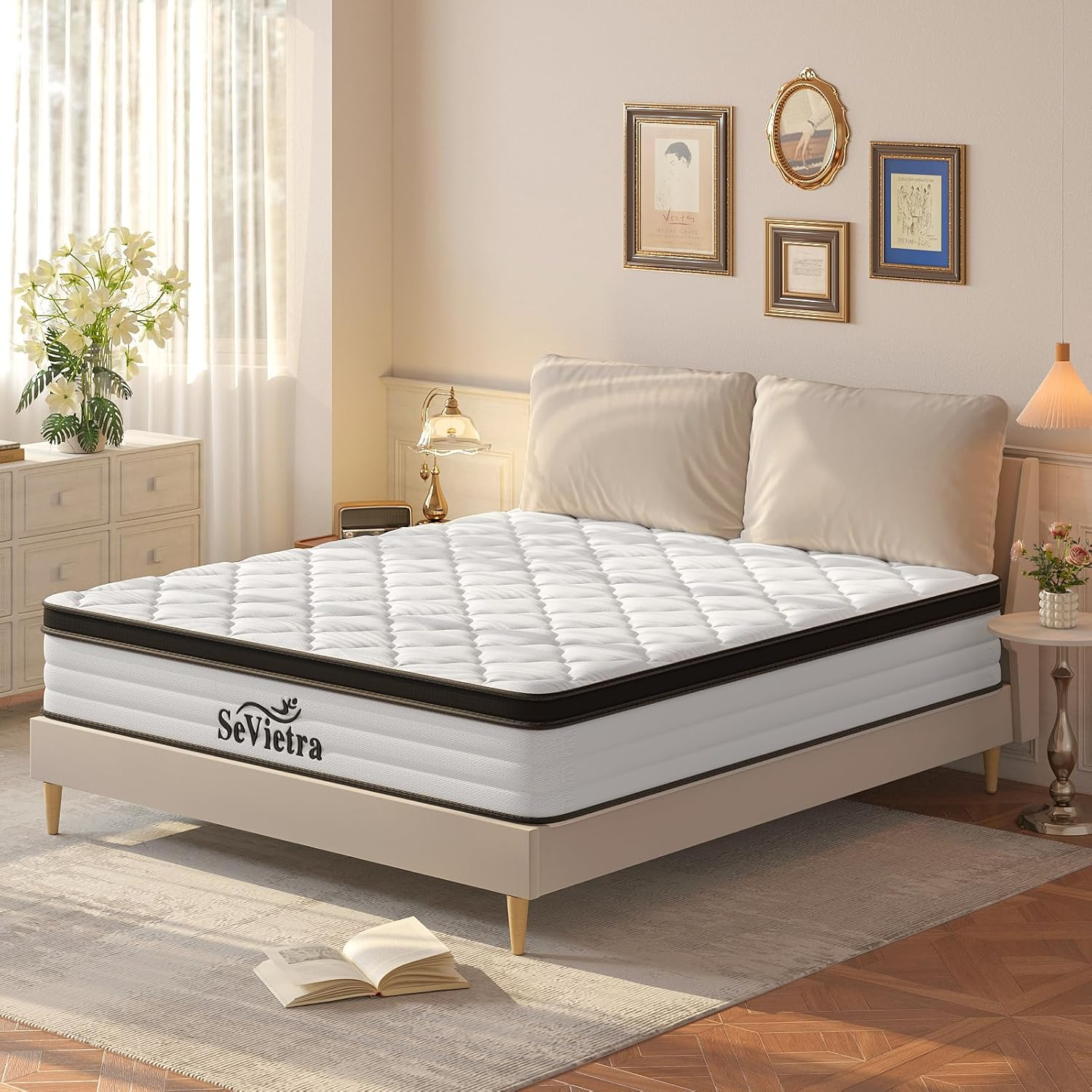 Queen Mattress, 30Cm Thick Queen Size Mattress in a Box, 203CM X 153CM, Individually Pocket Springs Hybrid Mattresses with Ergonomic Design, Medium Firm Feel, Pressure Relief, Breathable Comfortand image number 2