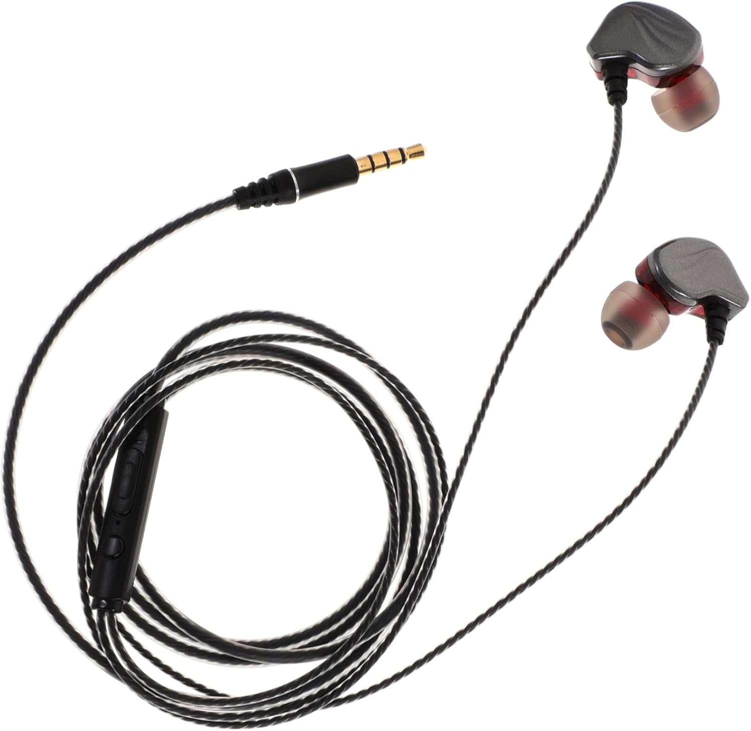 Hoement -Ear Headphone Bass Earbud with Mic Wired Type-C Earphone for Phone Tablet Gaming Stereo Subwoofer Earbuds Grey Sports Use image number 3