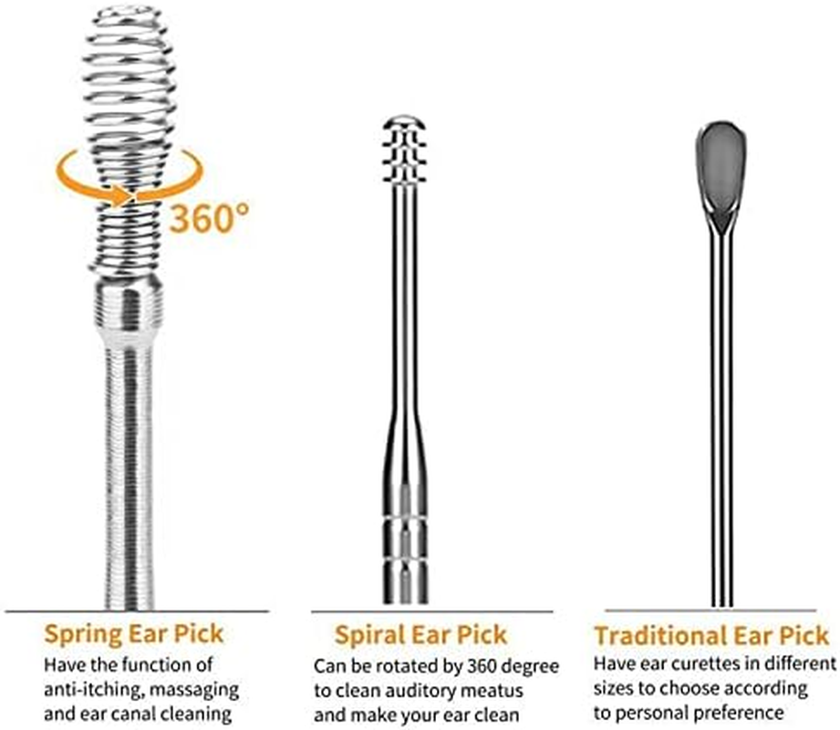 6-Piece Ear Wax Removal Set, Stainless Steel Ear Cleaning Tools, Ear Cleaner Set, for Ear Cleaning of Adults and Children image number 2