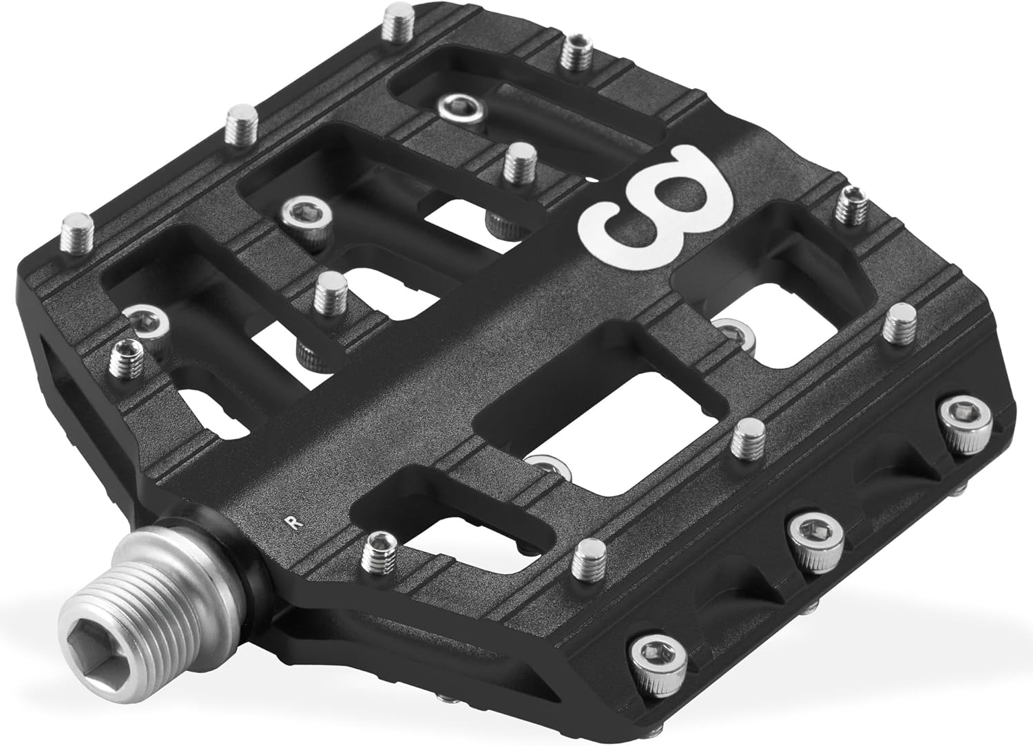 Cyclingdeal Flat Mountain BMX MTB Aluminum Bike Sealed Bearing Pedals - Large Bicycle Platform Pedals 9/16" with Anti-Skid Anti-Slip Nail