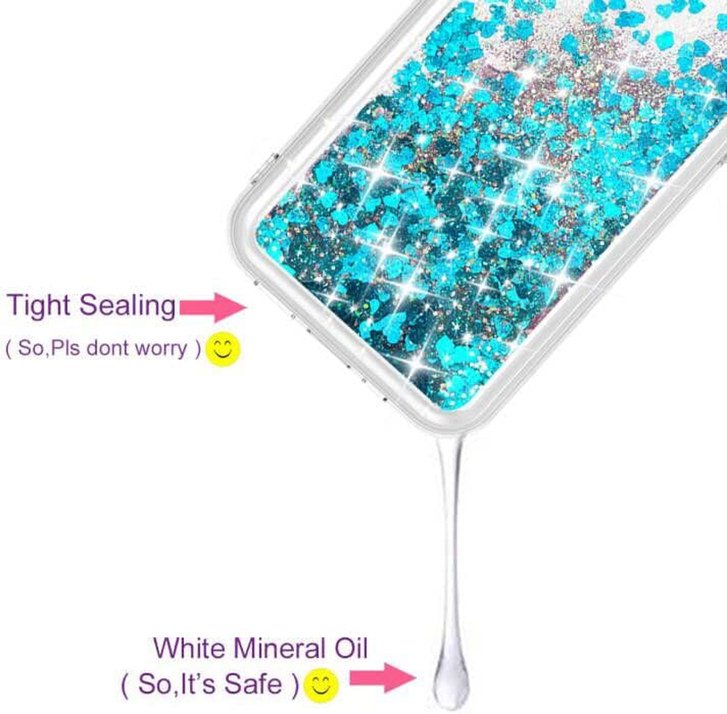 WORLDMOM for Iphone 14 Case,Bling Moving Liquid Floating Sparkle Colorful Glitter Waterfall TPU Protective Case for Iphone 14 [6.1 Inch 2022], Blue - Blue image number 5