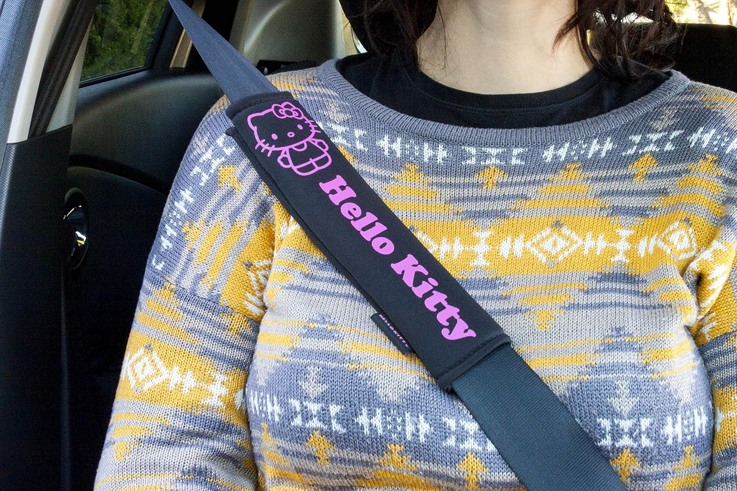 HELLO KITTY KIT1035 Pads for Safety Belts, Black, AUTO