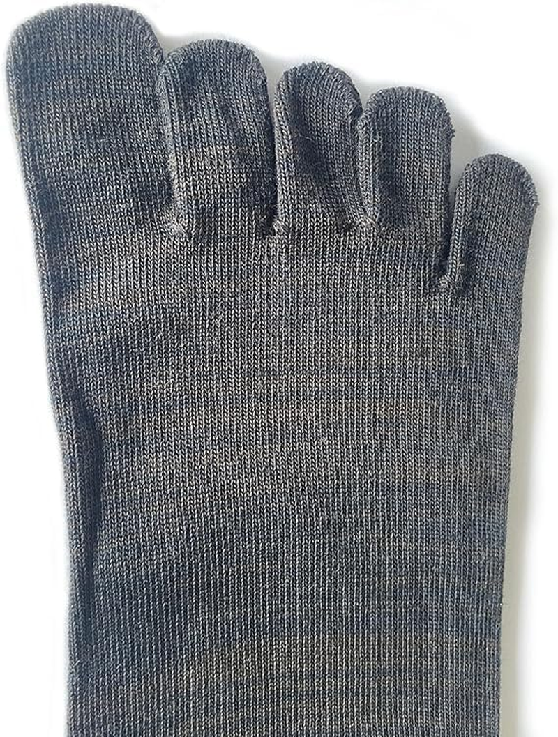 Organic Cotton Toe Socks for Men Split Athletic Bunion Spacer Foot Alignment Individual Separator Socks image number 1