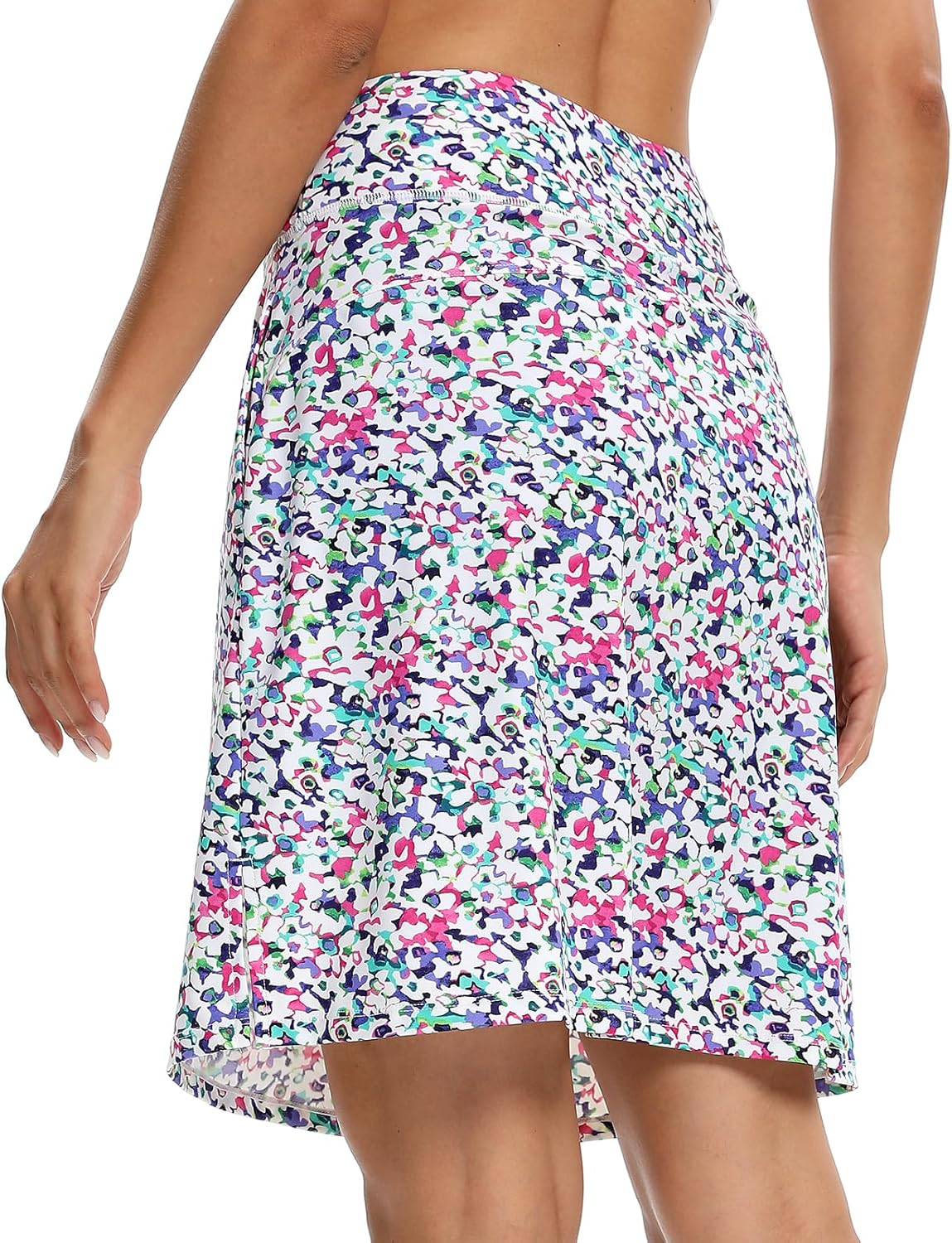 M MOTEEPI Modest Knee Length Skorts Skirts for Women Tennis Athletic Golf Skort with Pockets UV Protection High Waist