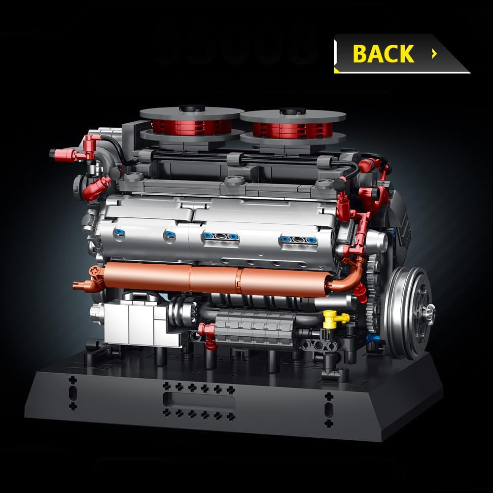 DUANT 39064 Tiger Tank Engine Building Block Set, 1236 Pieces Motor Model Building Block Set, Adults and Teenagers Physics Science Experiment Model Gift (95008) image number 3