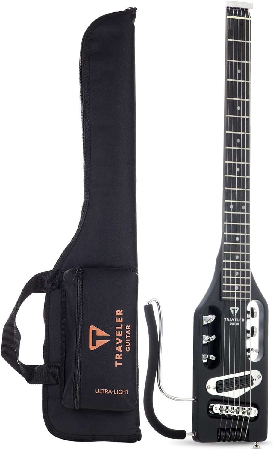 Traveler Guitar Ultra-Light 6-String Right-Handed Electric Travel Guitar, Matte Black