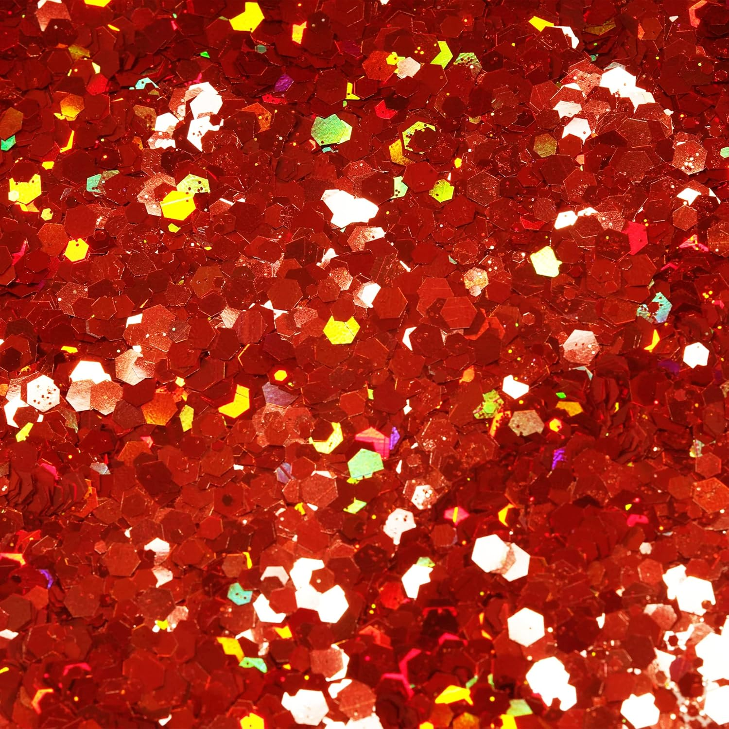 HEMOER Holographic Chunky Glitter, Orange 100 G Chunky Sequins Glitter, Craft Glitter for Resin, Face, Nail, Body, Crafts, Slime Festival Party Art, Glitter Powder for Nails Glitter - Black image number 2